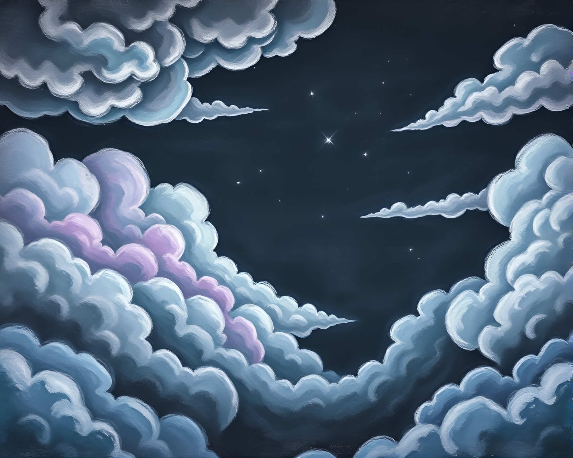 Panda Cloud Concert: Chalk Drawing Illuminated Stage – free AI stock image
