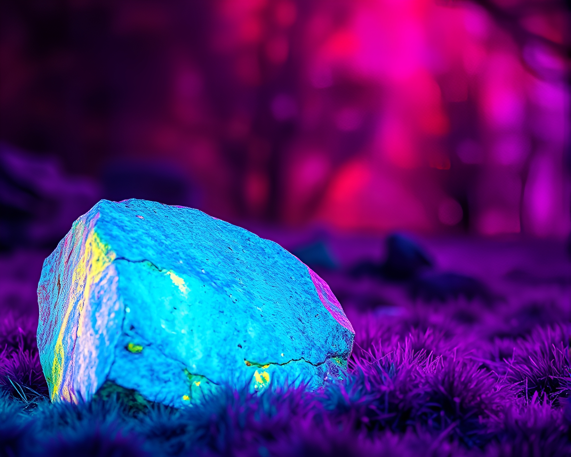 Mystical Rune Stone Radiating Thermal Glow – free AI stock image