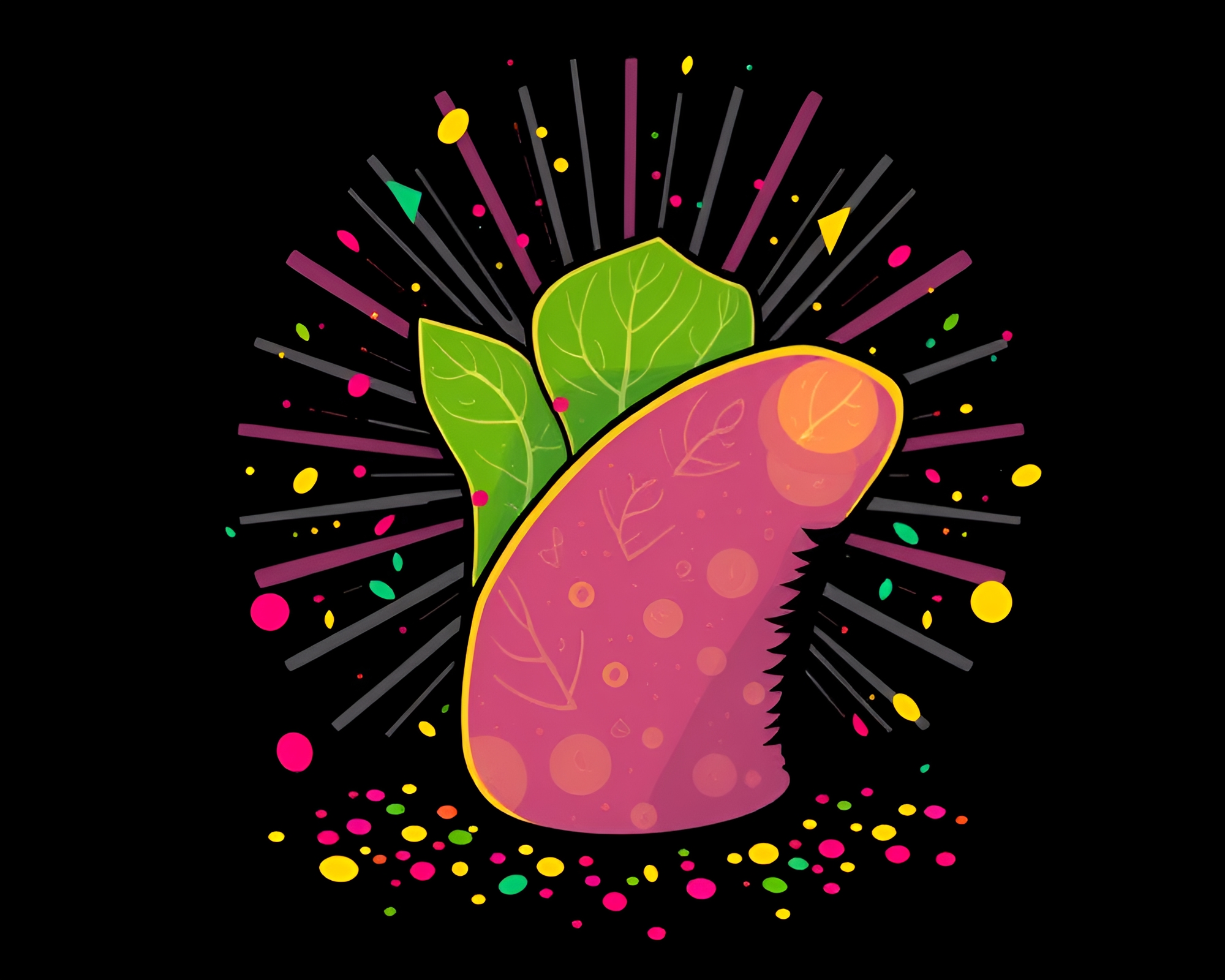 Taco Stand Leaf Vein Vector Art – free AI stock image