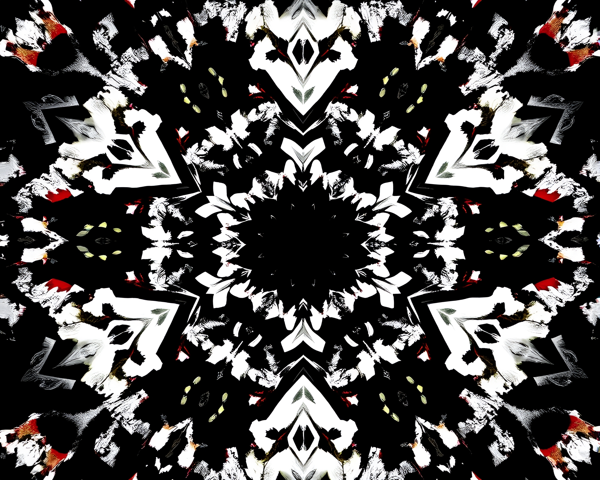 Kaleidoscope Oasis: Charcoal Silhouette Fantasy – free AI stock image