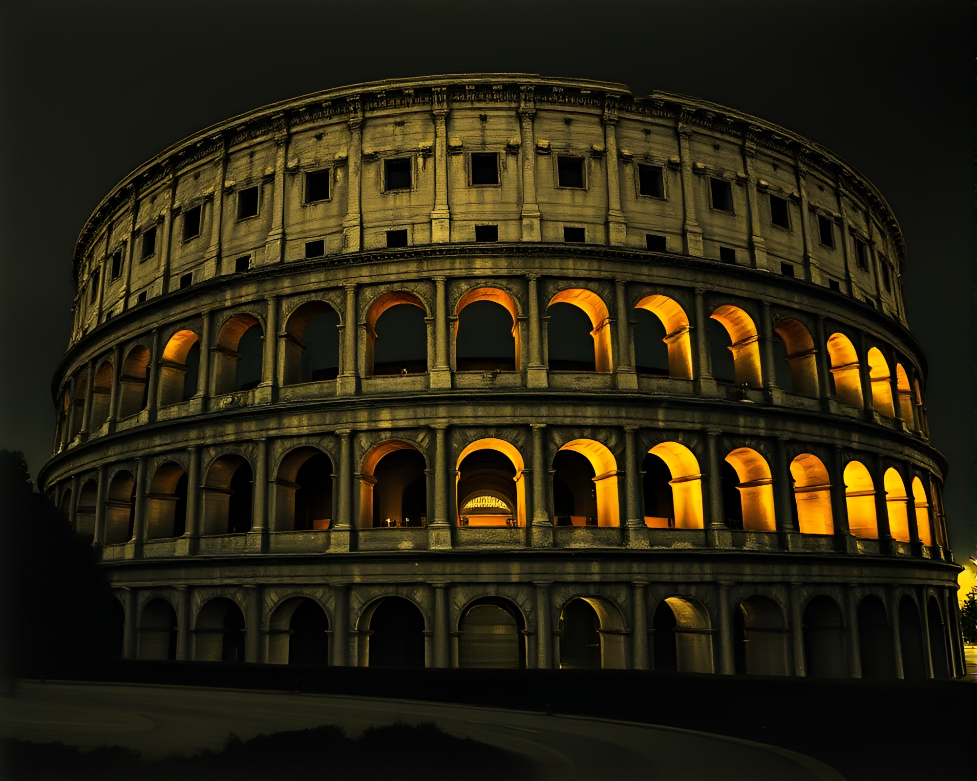 Roman Coliseum Transformed: Op Art Delight – free AI stock image