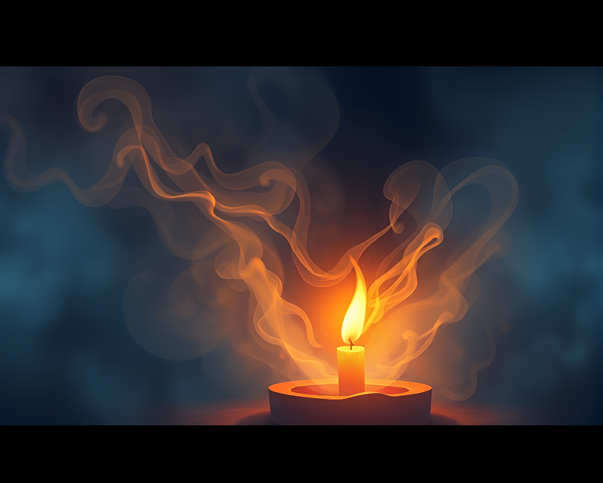 Twilight Vortex: Whispering Candle Smoke – free AI stock image