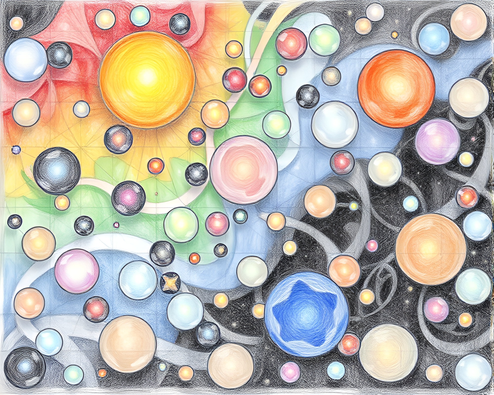 Cosmic Rainbow Tessellations with Mildew Spots – free AI stock image