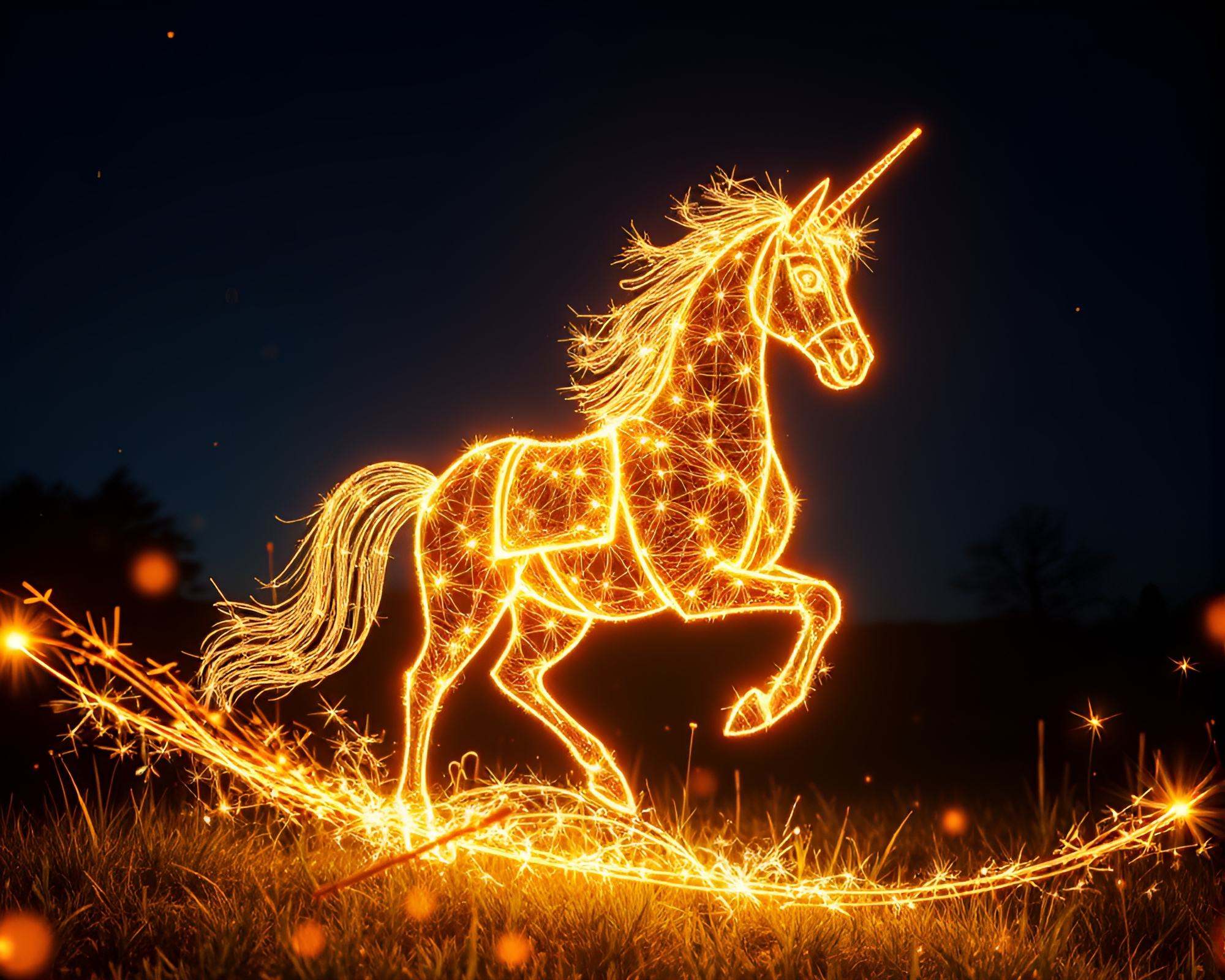 Enchanting Centaur in Library with Sparkler Trails – free AI stock image