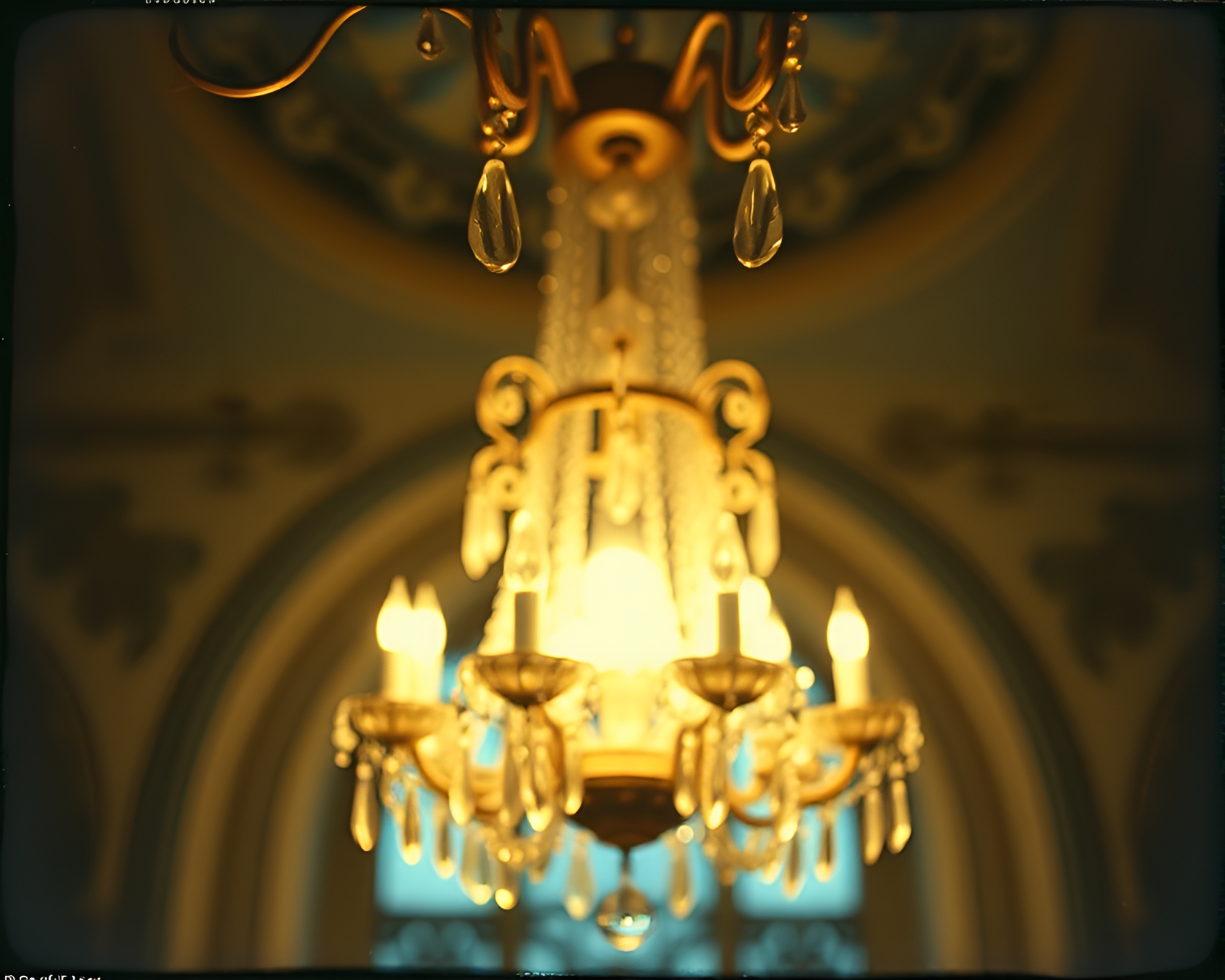 Ethereal Gothic Chandelier with Water Droplets – free AI stock image