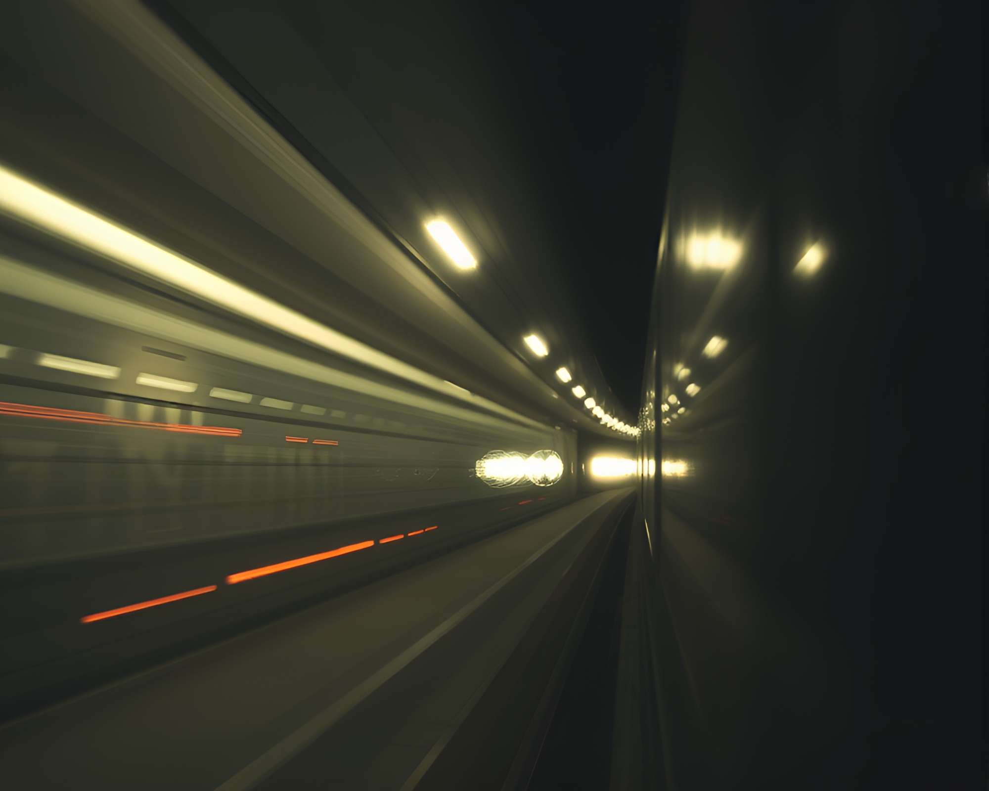 Cello Player Amidst Train Light Trails – free AI stock image