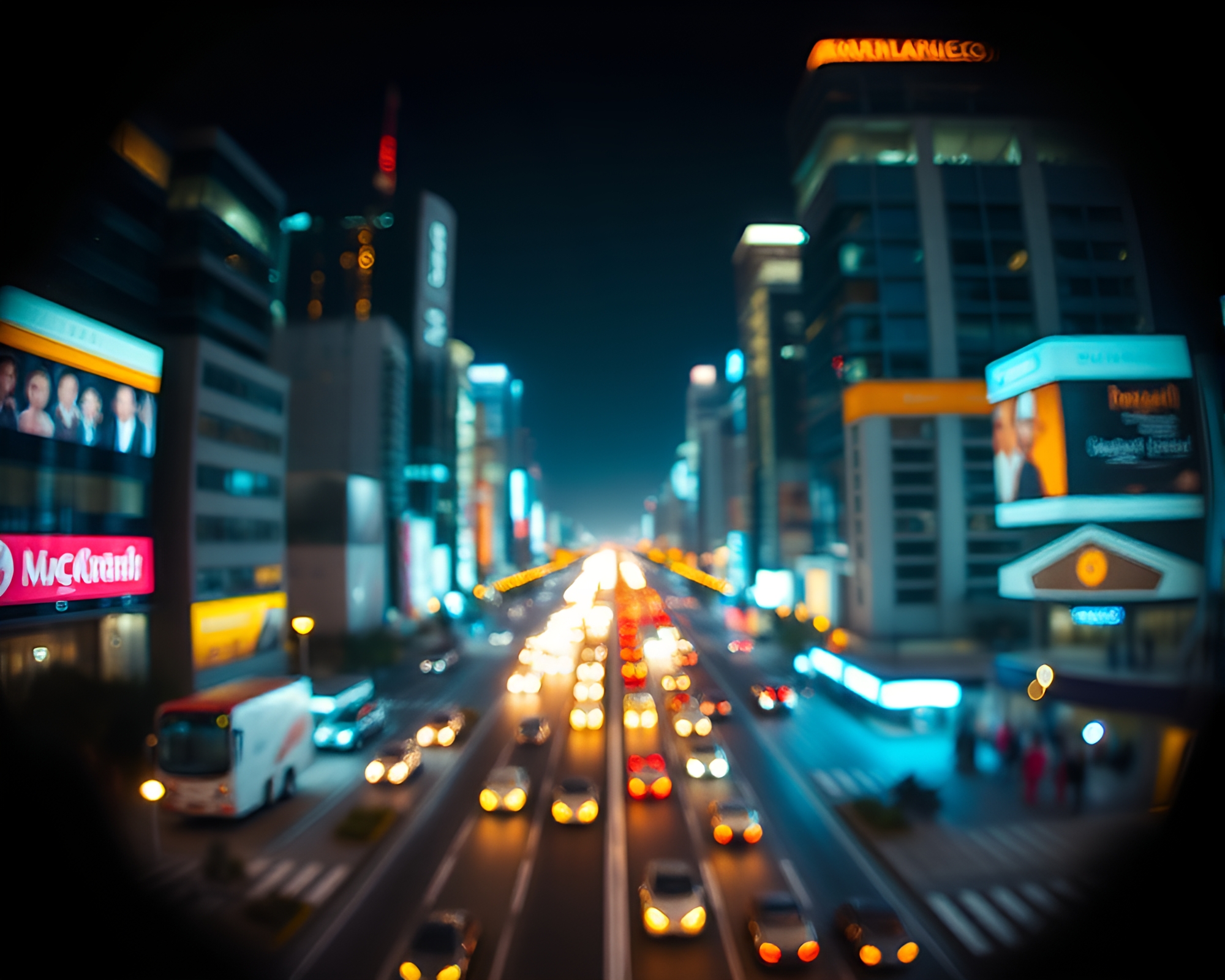 Urban Chimera: Split Focus Maximalist Cityscape Design – free AI stock image