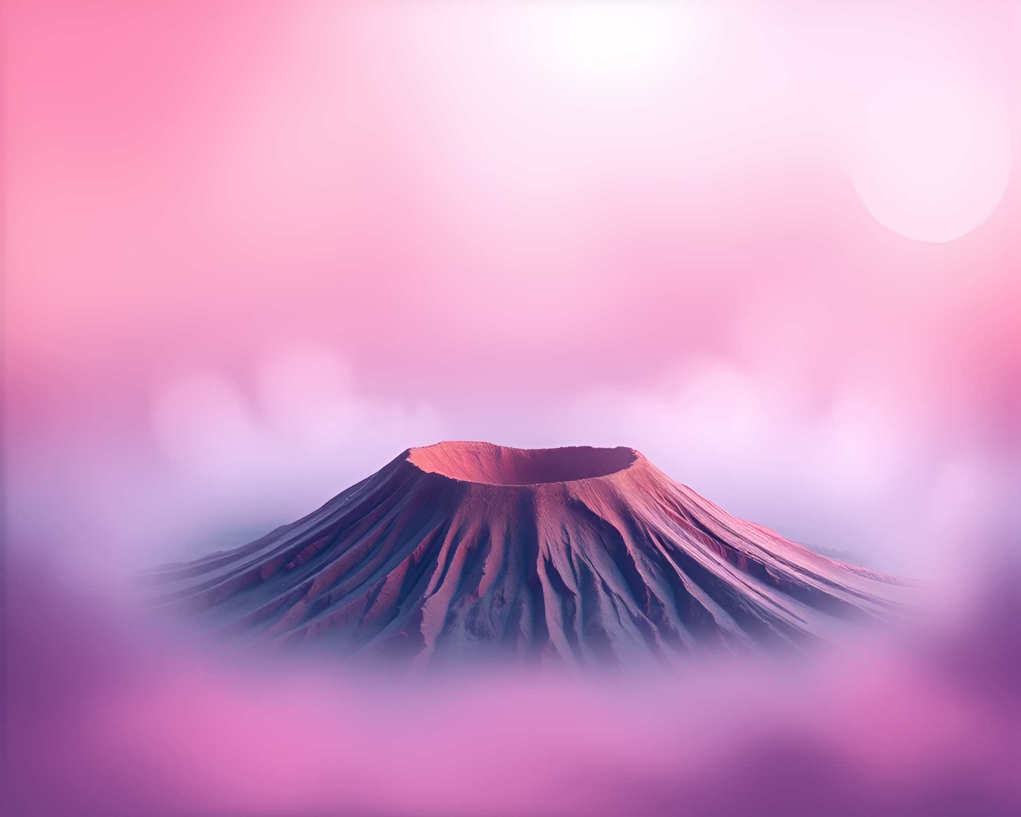 Pastel Gradient Volcano Crater Geometric Abstraction – free AI stock image