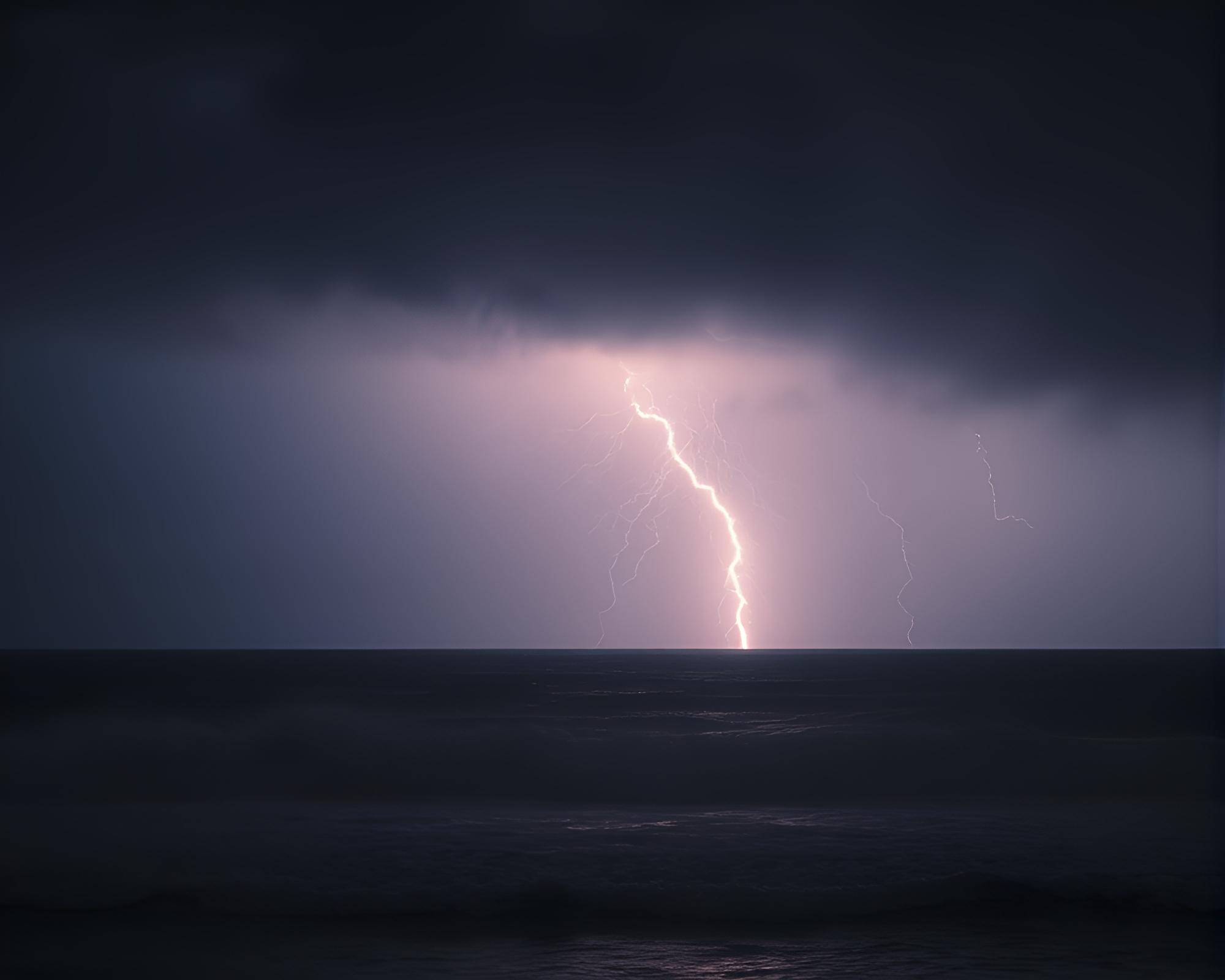 Mystical Thunderstorm Blanketing Ocean with Dust Particles – free AI stock image