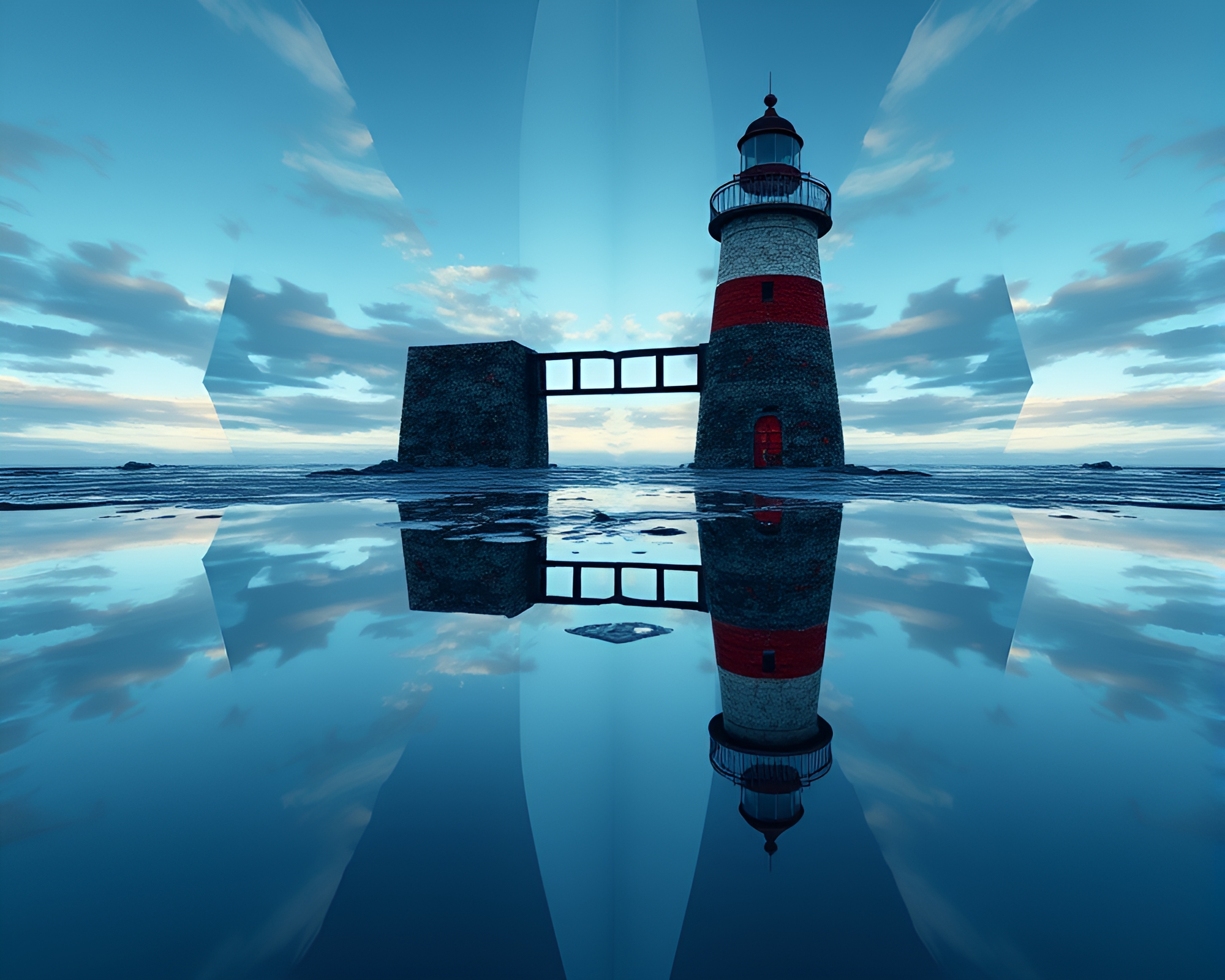 Shattered Light at Lighthouse Ruins – free AI stock image