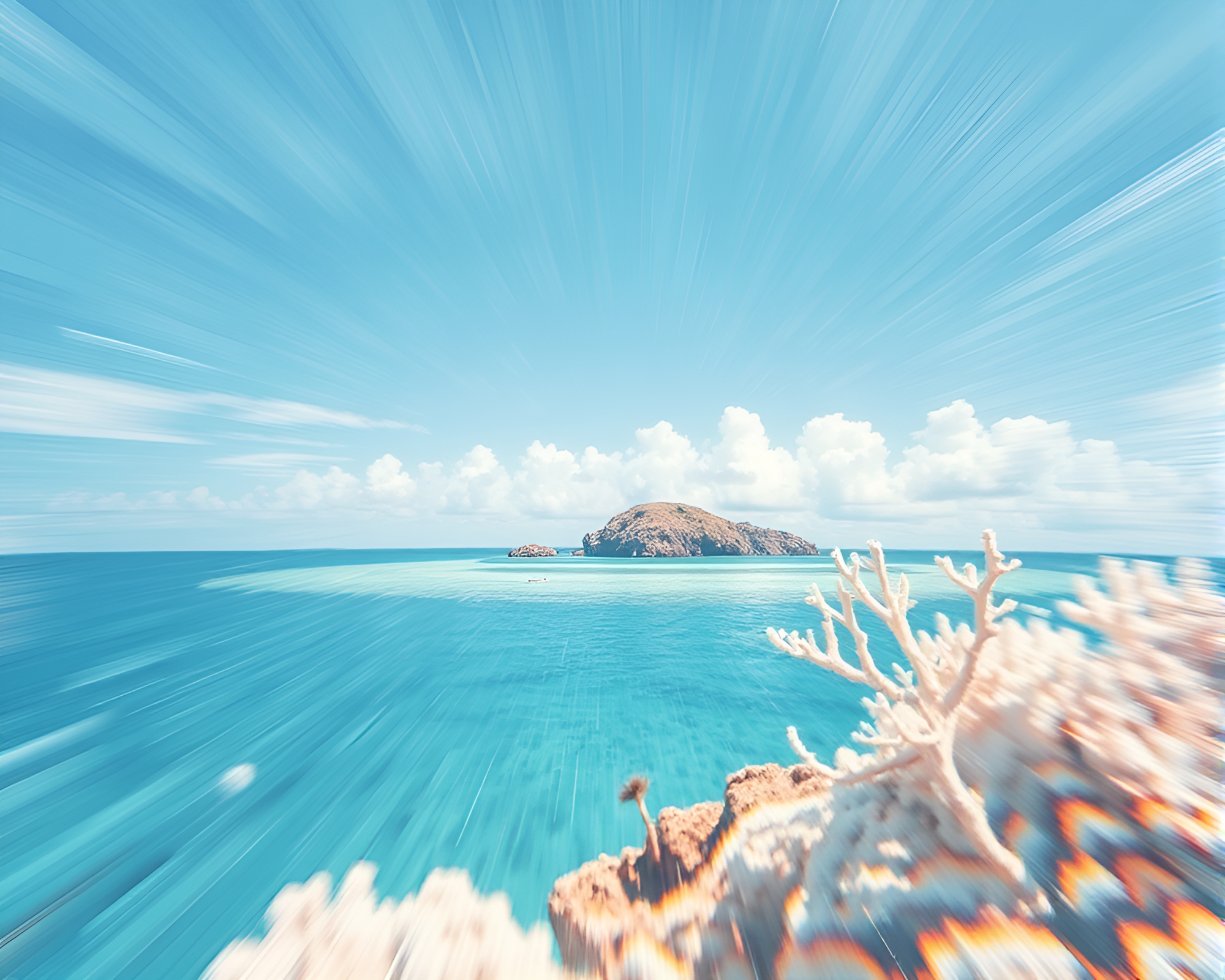 Kinetic Art Coral Atoll Under Ivory White Lighting – free AI stock image