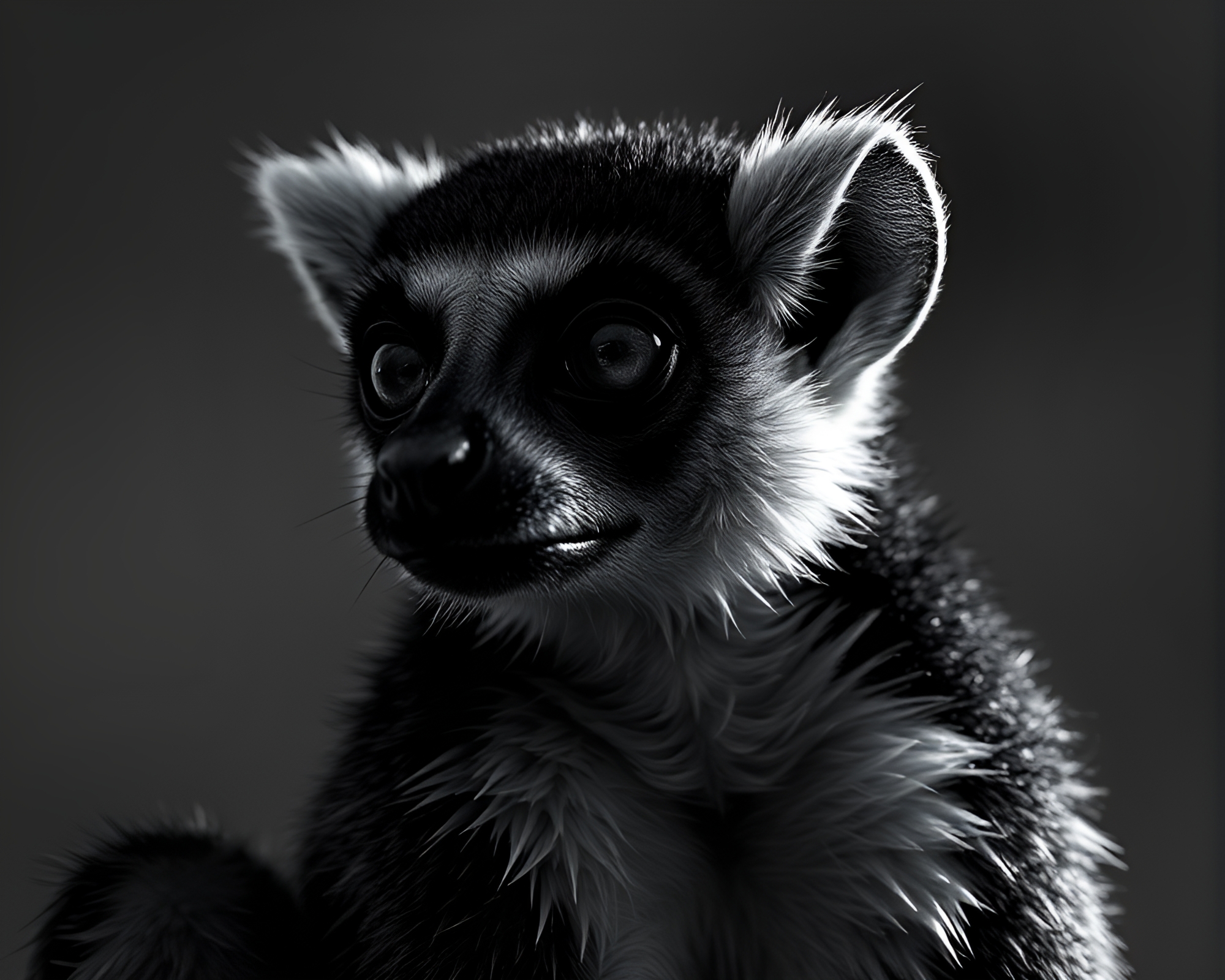 Lemur Wireframe Engraved Details Brightness – free AI stock image