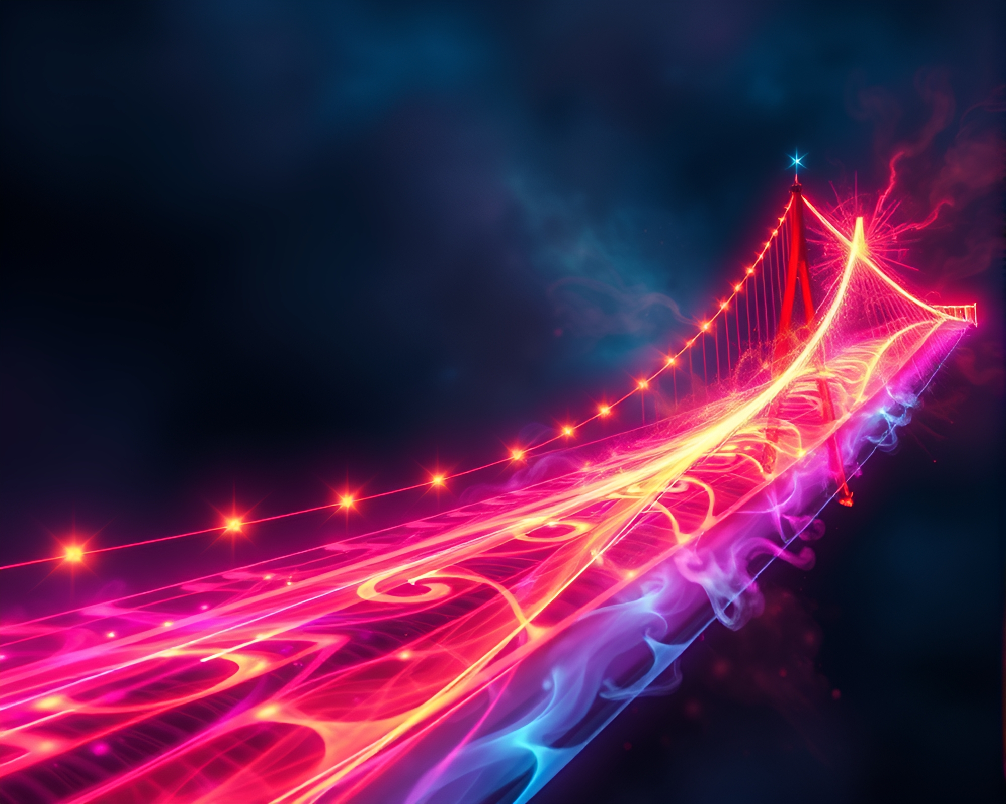 Enchanting Bridge in Sorcery Aura Glow – free AI stock image