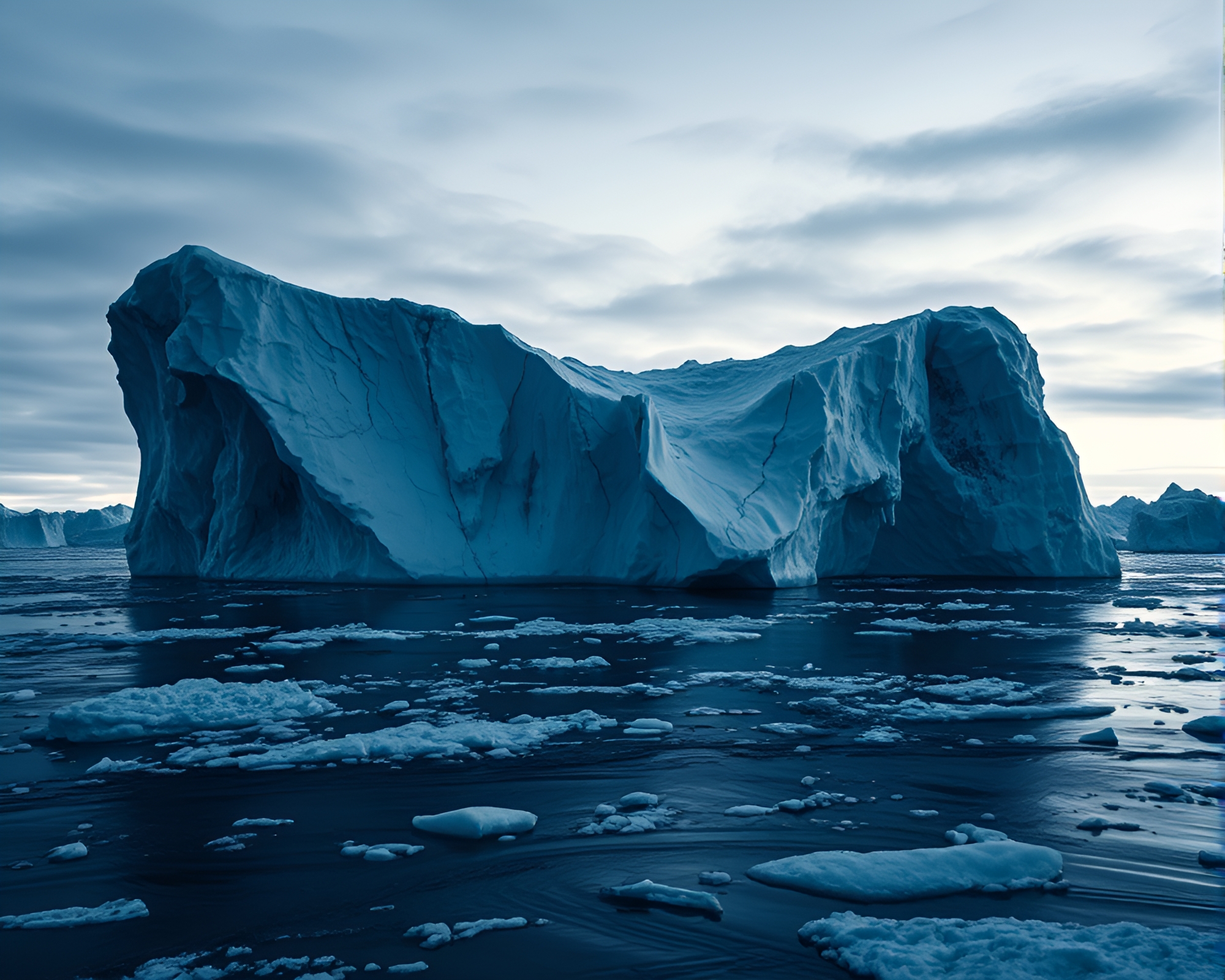 Arctic Iceberg Fragmented Mosaic at Polar Twilight – free AI stock image