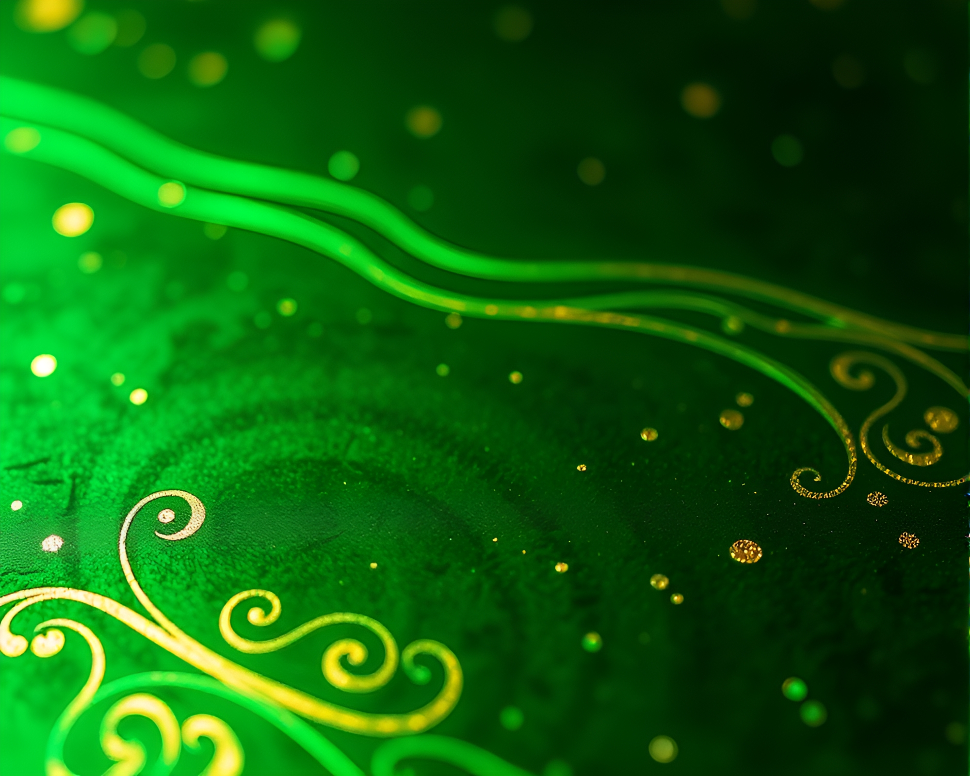 Enchanting Elf Princess with Foil-stamped Emerald Design – free AI stock image
