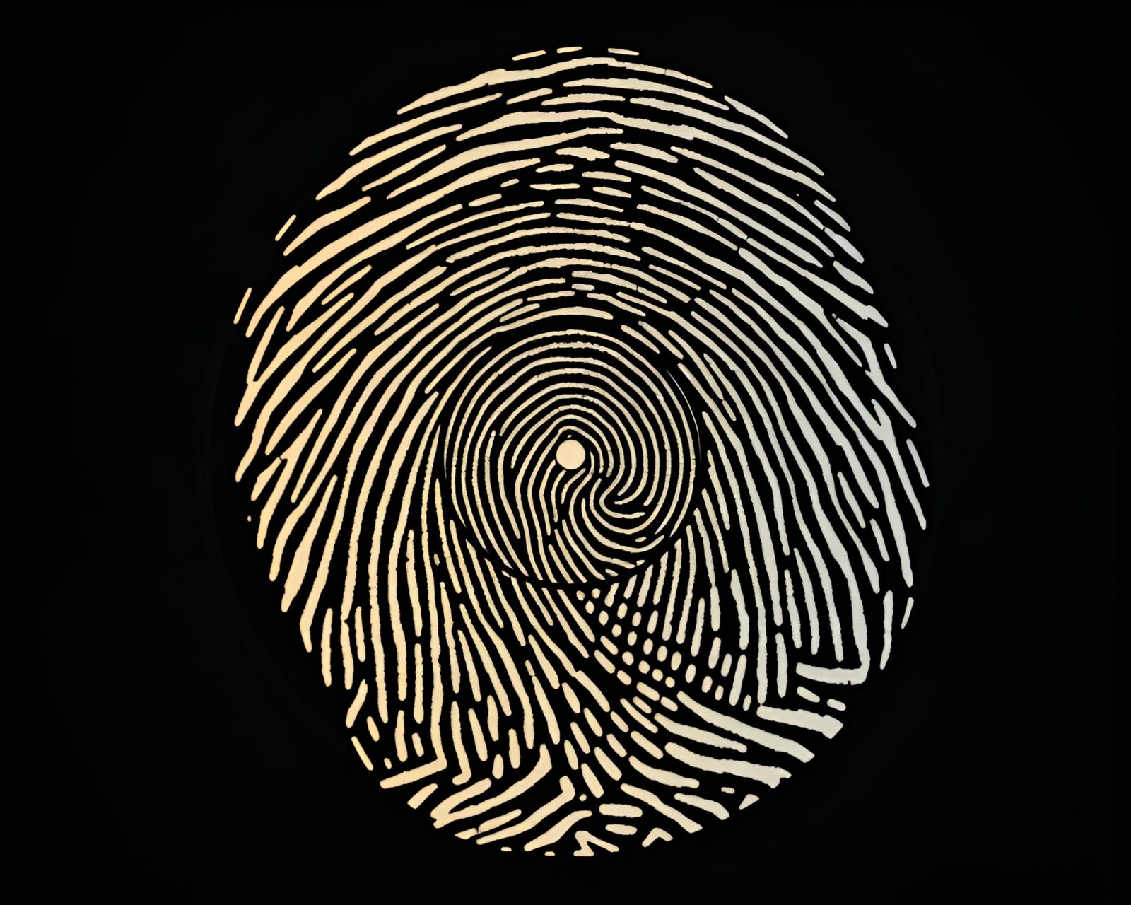 Abstract art of swirling fingerprint pattern on vinyl record