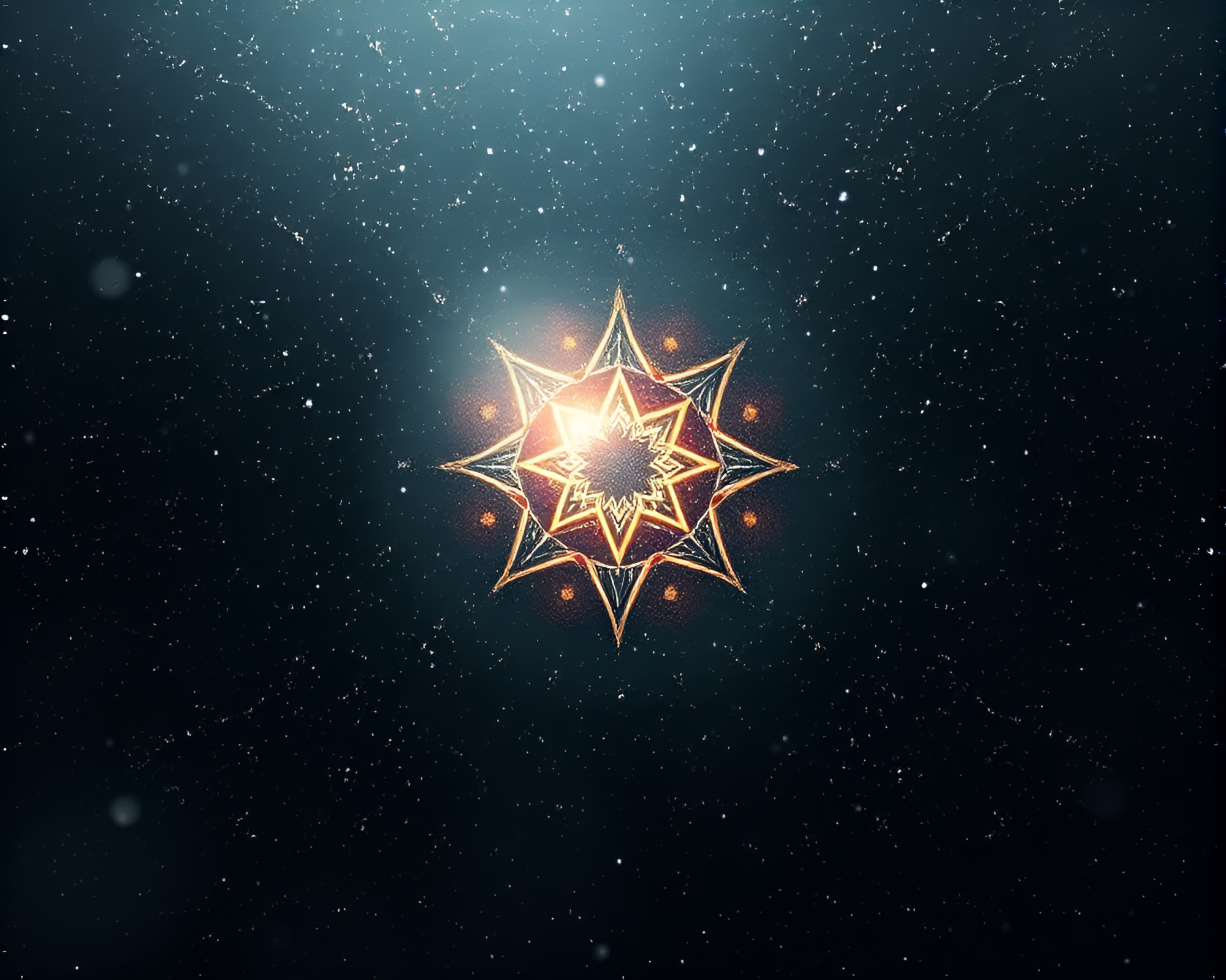 Esoteric Snow Sigil in Digital Noise – free AI stock image