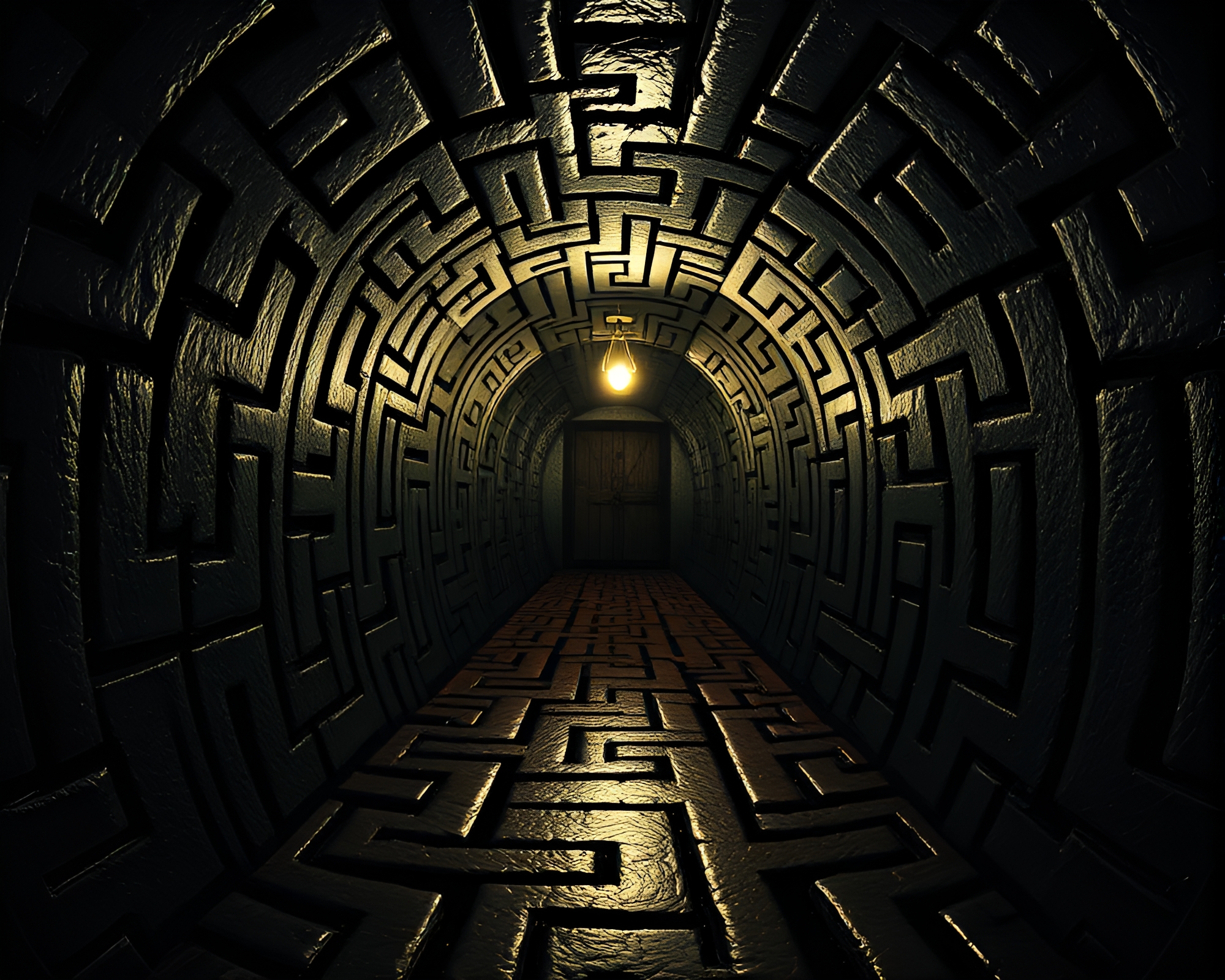 Ethereal Mirror Maze in Dungeon Torchlight – free AI stock image