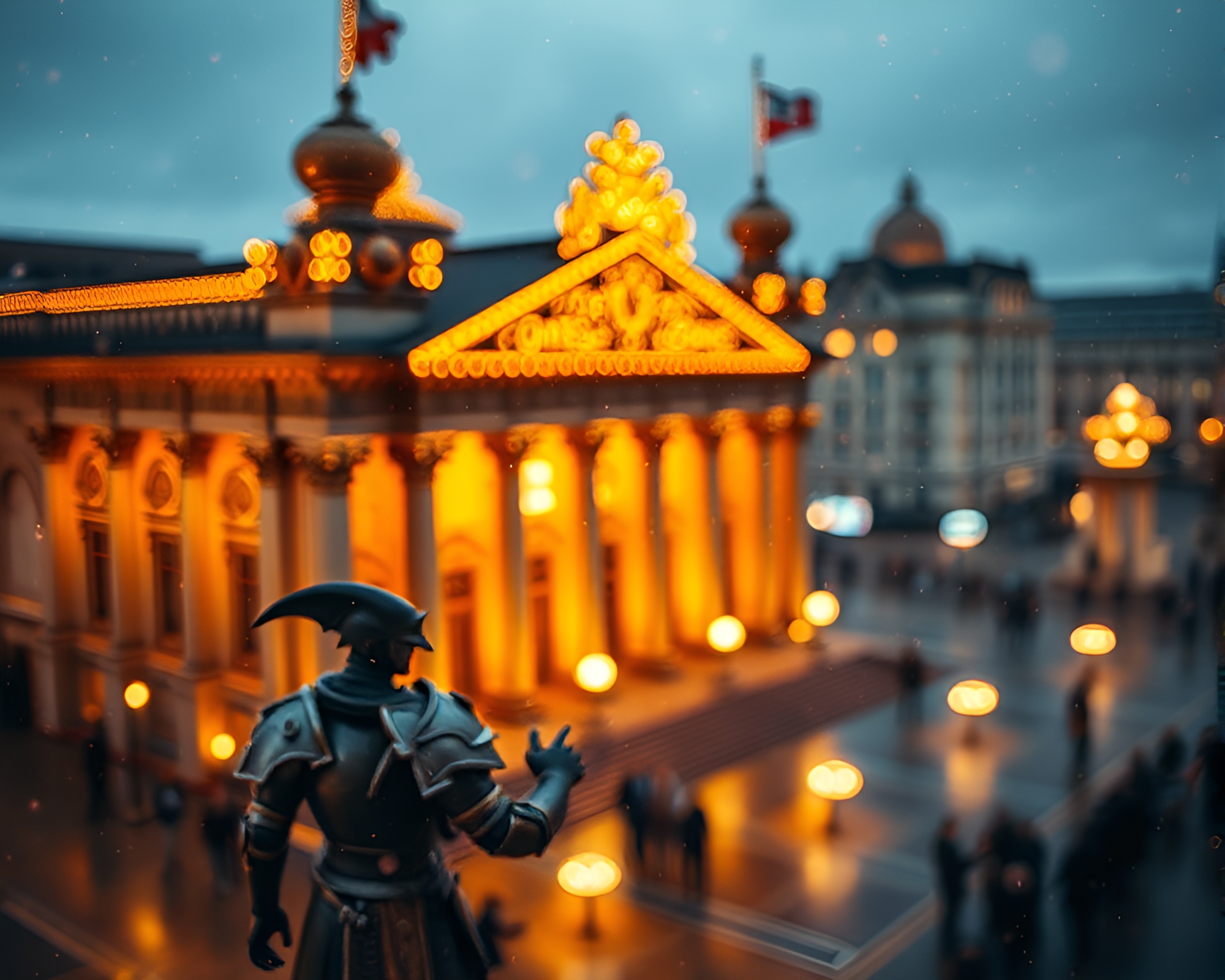 Whispers of Celestial Armor in the Opera House – free AI stock image