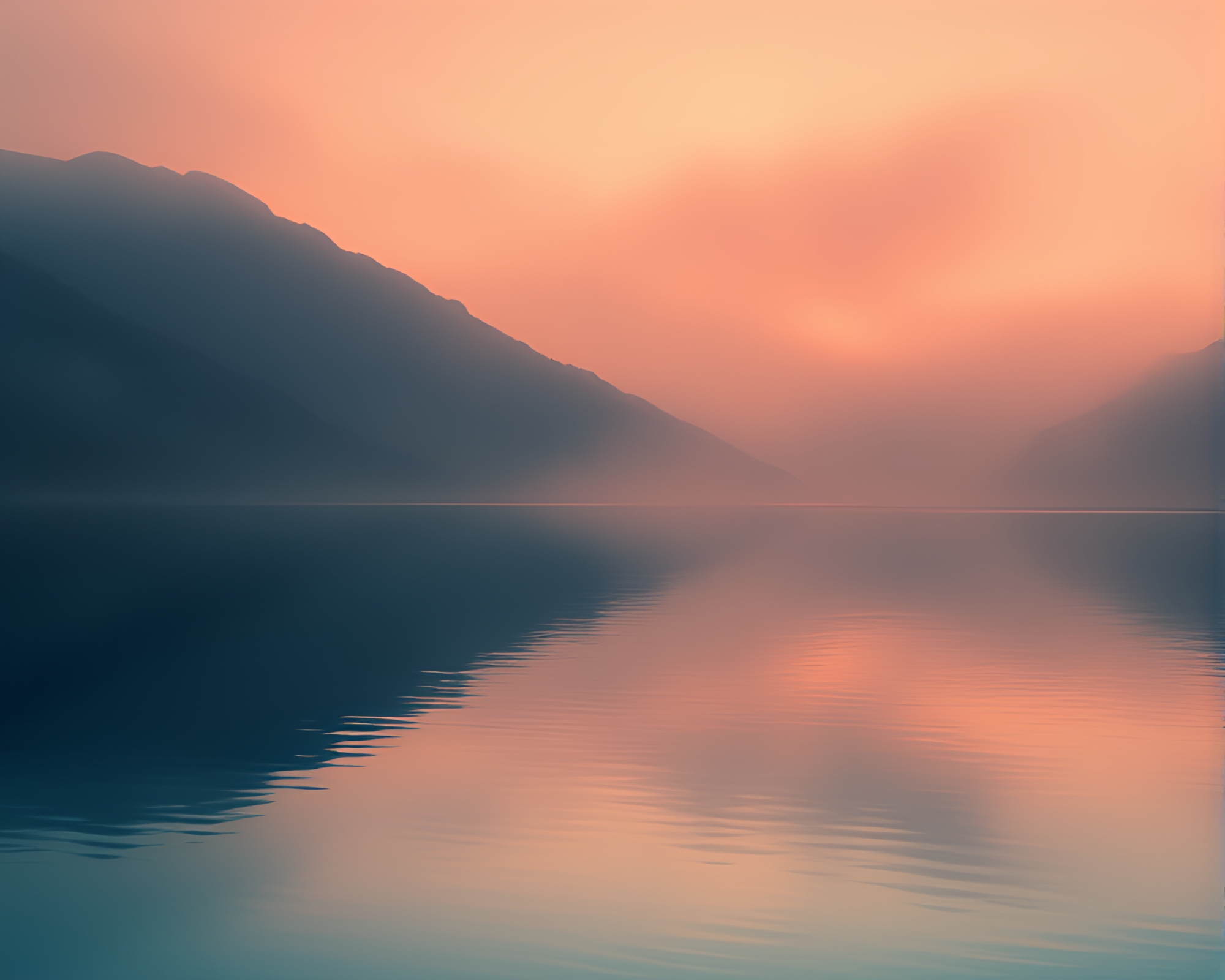 Quantum Fluctuations: Double Reflection in Desaturated Gloom – free AI stock image
