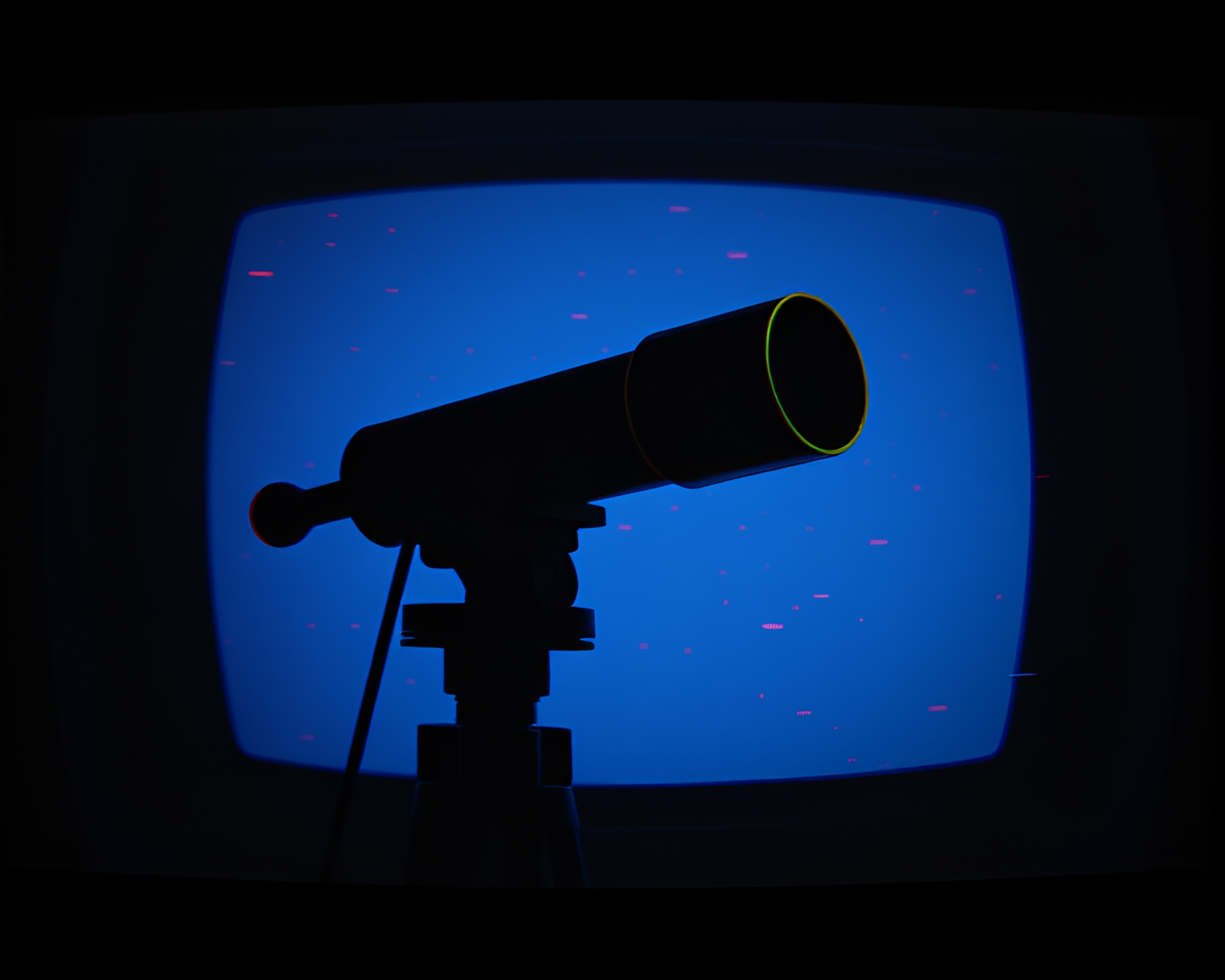 Glitchy Telescope Discovery in Stop-Motion Animation – free AI stock image