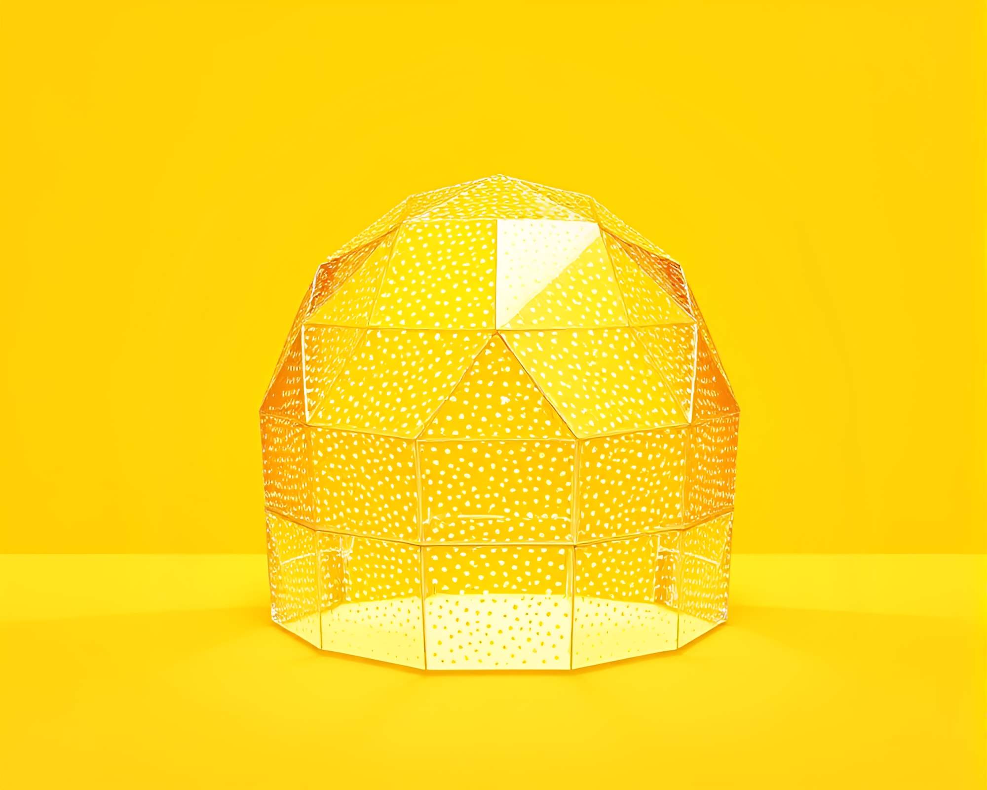 Mustard Yellow Glass Igloo Stipple Art – free AI stock image