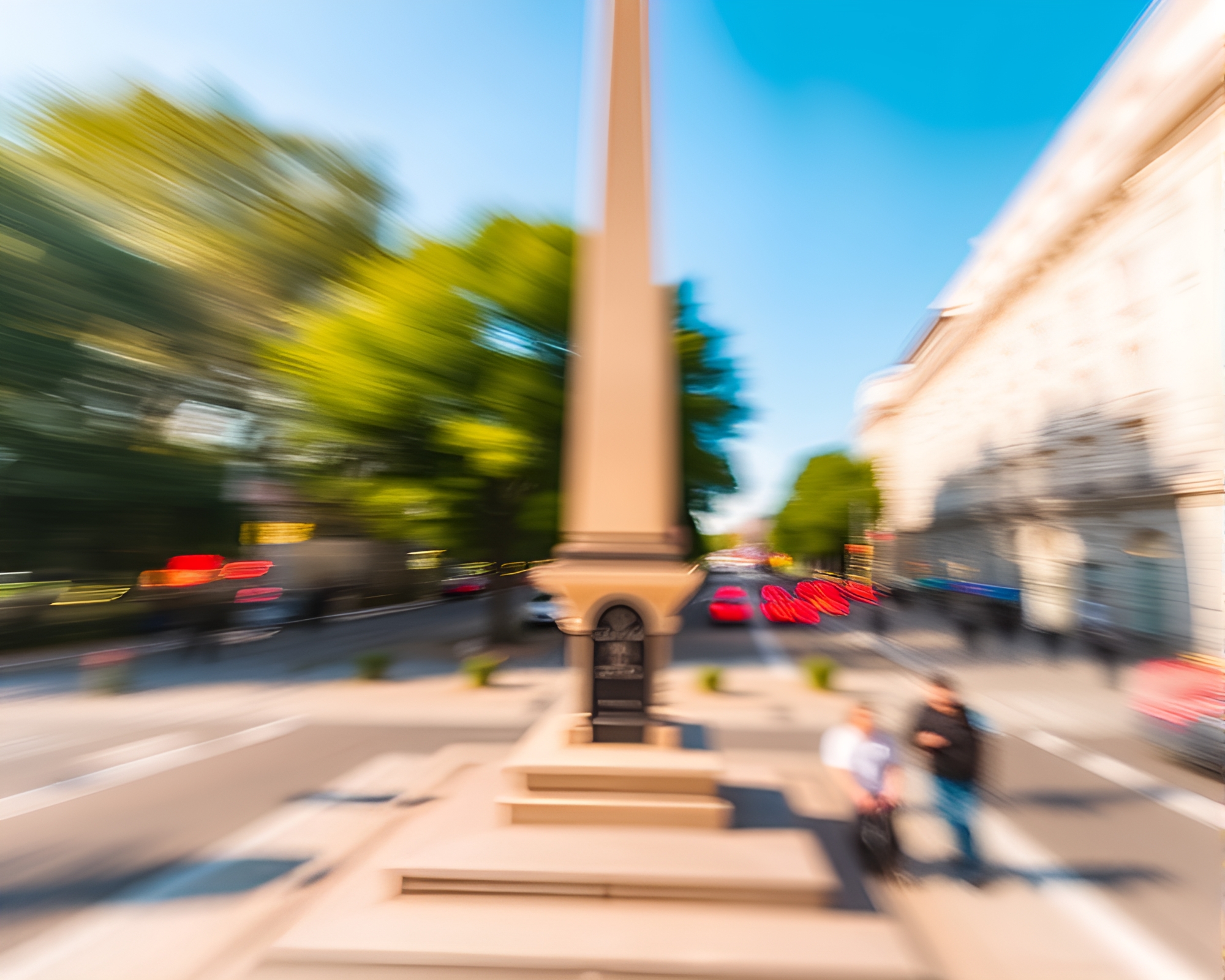 Mesmerizing Tilt-Shift Obelisk Pan Blur – free AI stock image