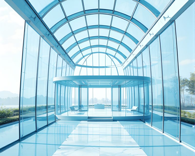 Steel-blue Floating Pavilion Medical Illustration – free AI stock image