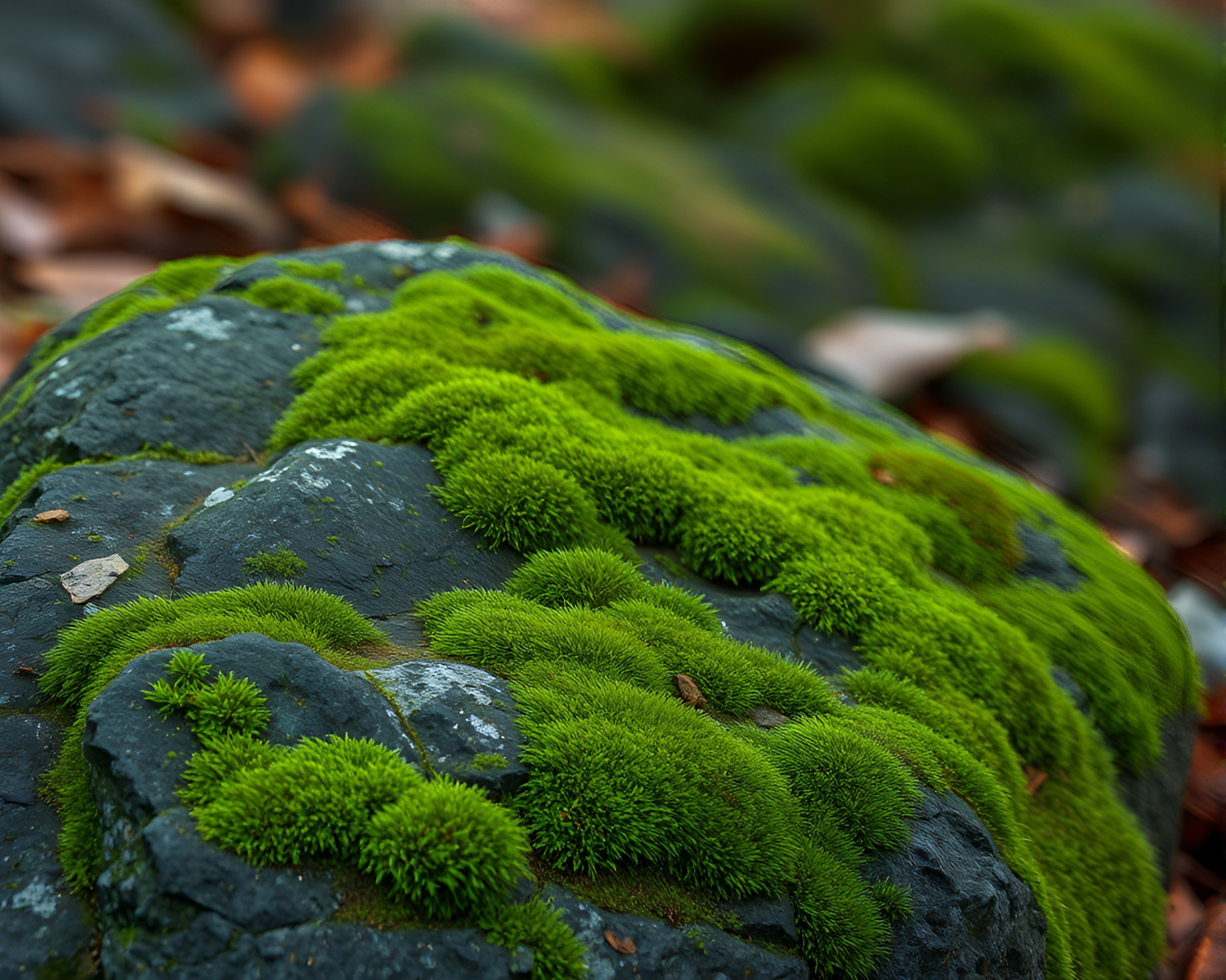 Ghostly Moss-Covered Rock in Pop Art Motion Blur – free AI stock image