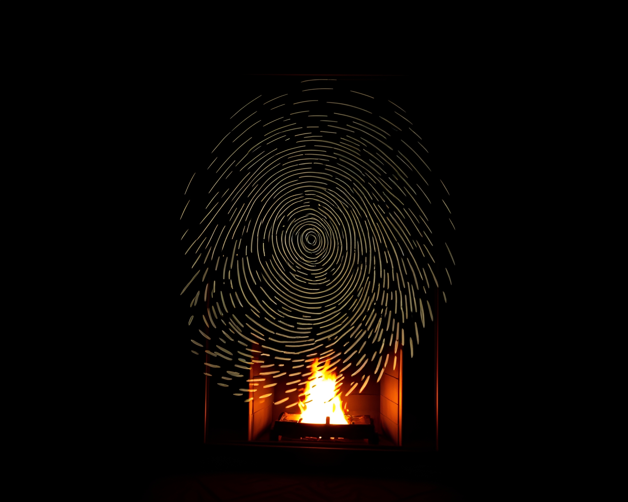 Ethereal Fingerprint Swirl Reflects in Haunted Mirror – free AI stock image