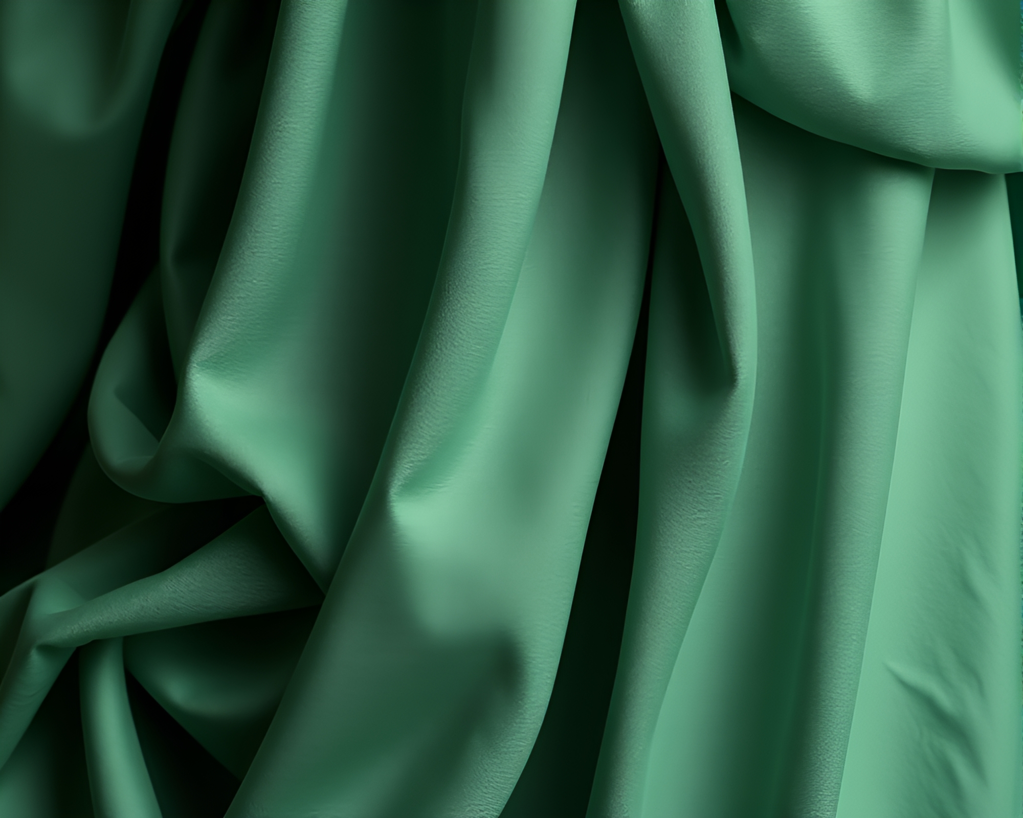 Grisaille Statue draped in Monochrome Green Fabric Folds – free AI stock image