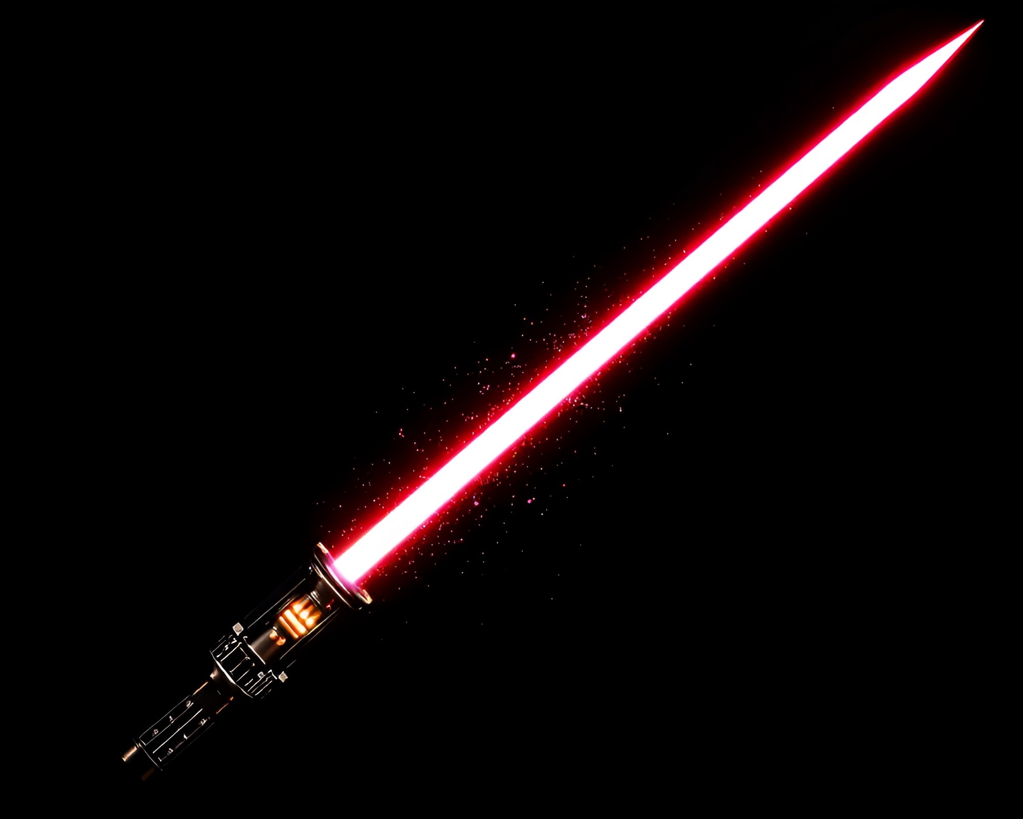 Stippled Black and White Laser Sword Commanding Fluorescent Glow – free AI stock image
