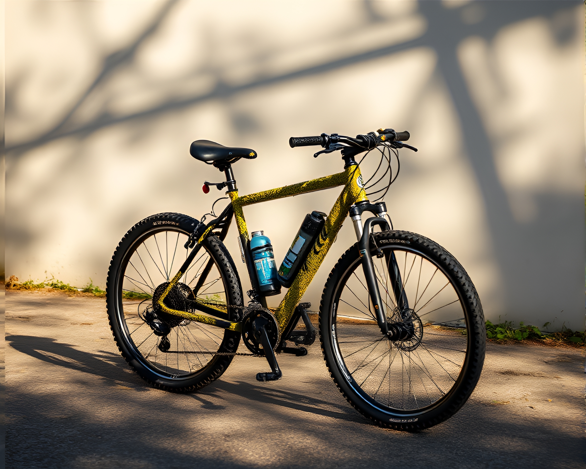 Solar-Powered Bike in Lichen Forest – free AI stock image