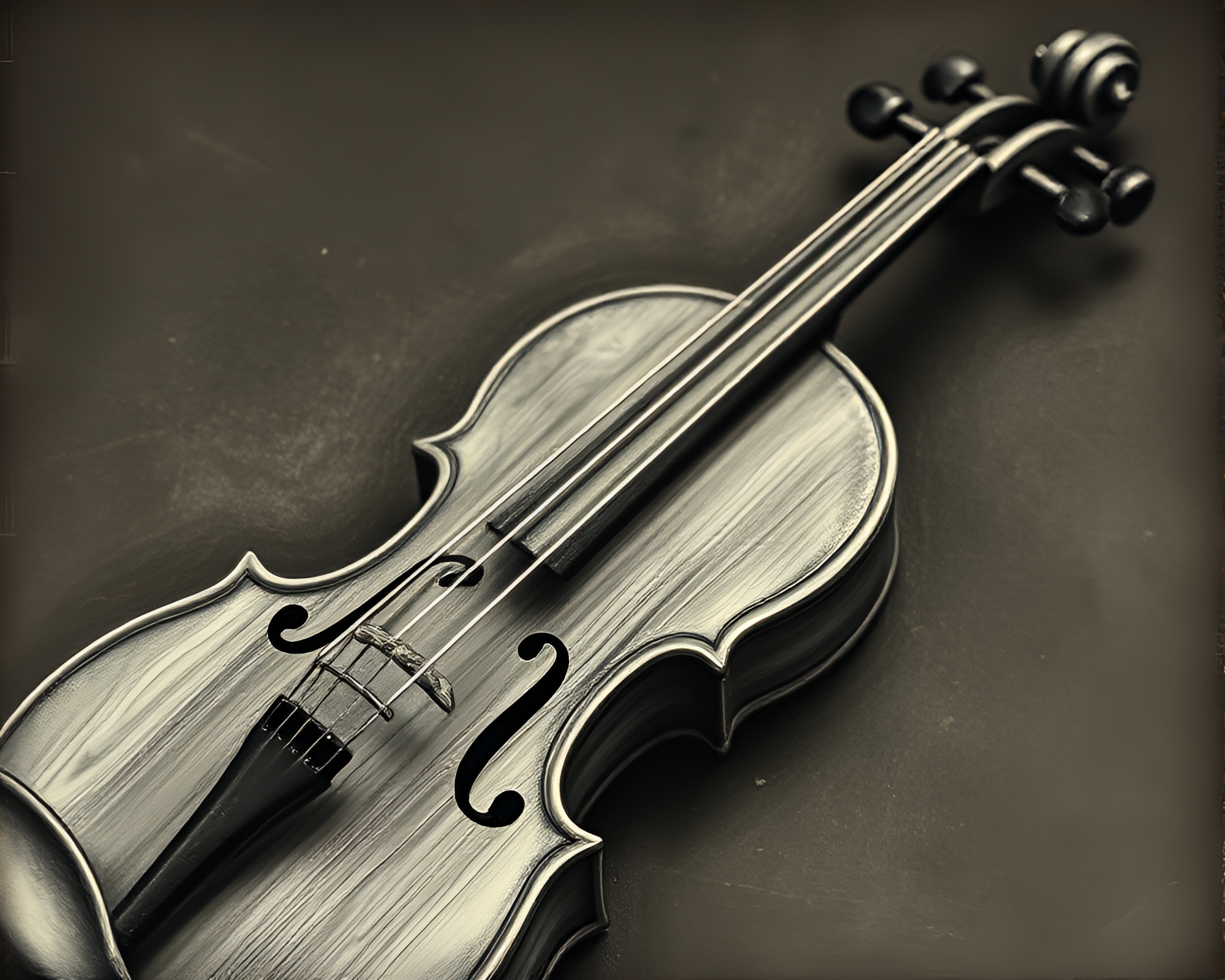 Ethereal Wooden Violin Stippled with Chalk, Expired Film Vibes – free AI stock image