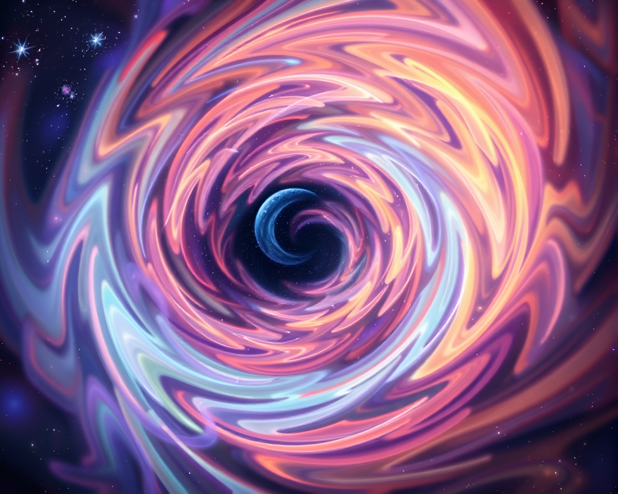 Psychedelic Vortex Twist in Planetary Pastel – free AI stock image