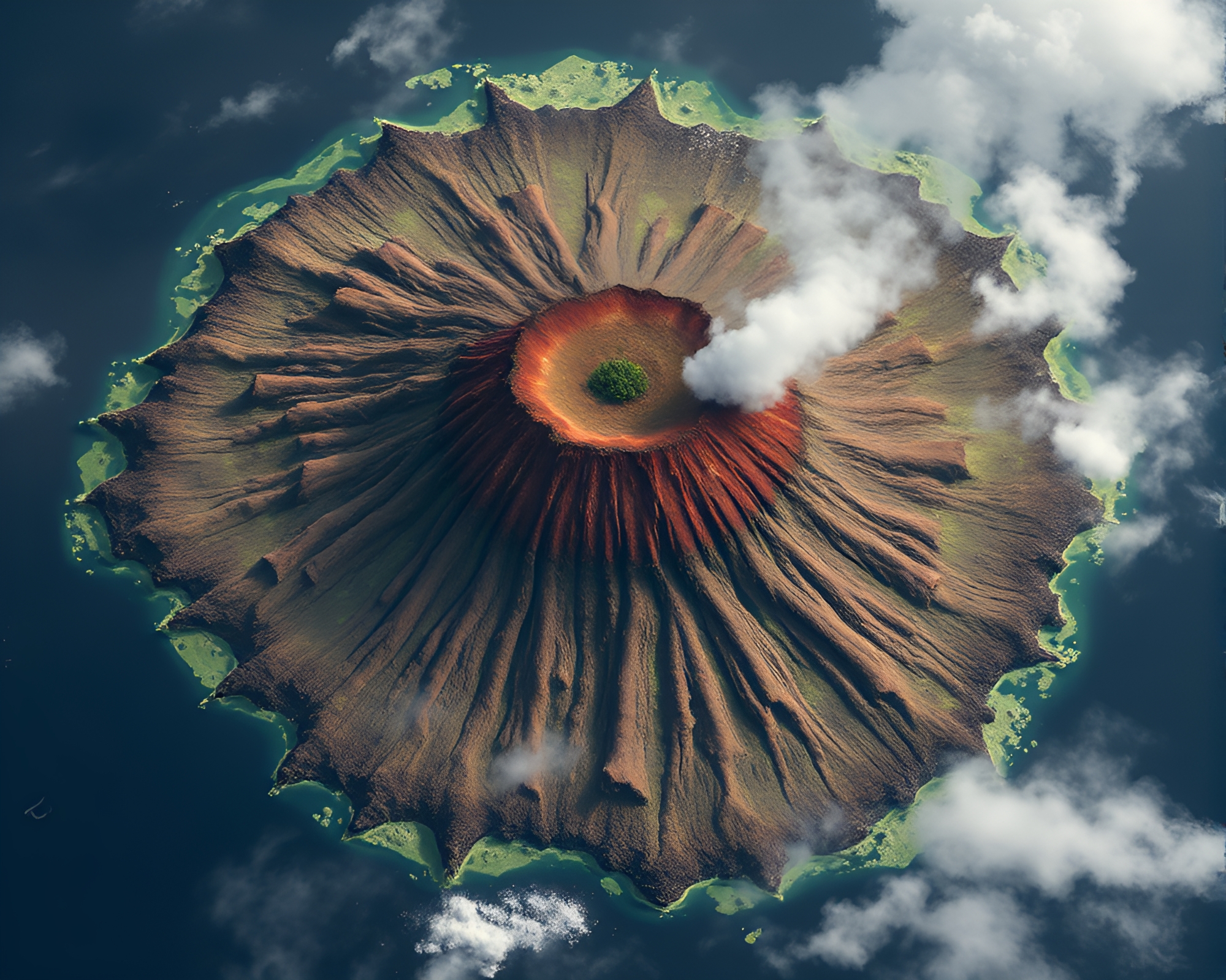 Eerie Mildew Spots on Volcanic Island – free AI stock image
