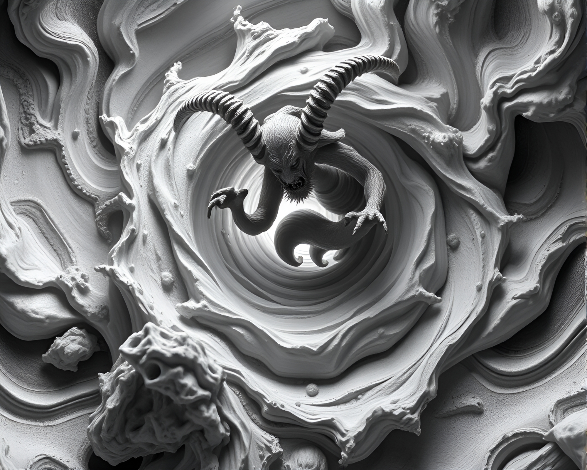 Satyr Dance in Ambient Occlusion Vortex – free AI stock image