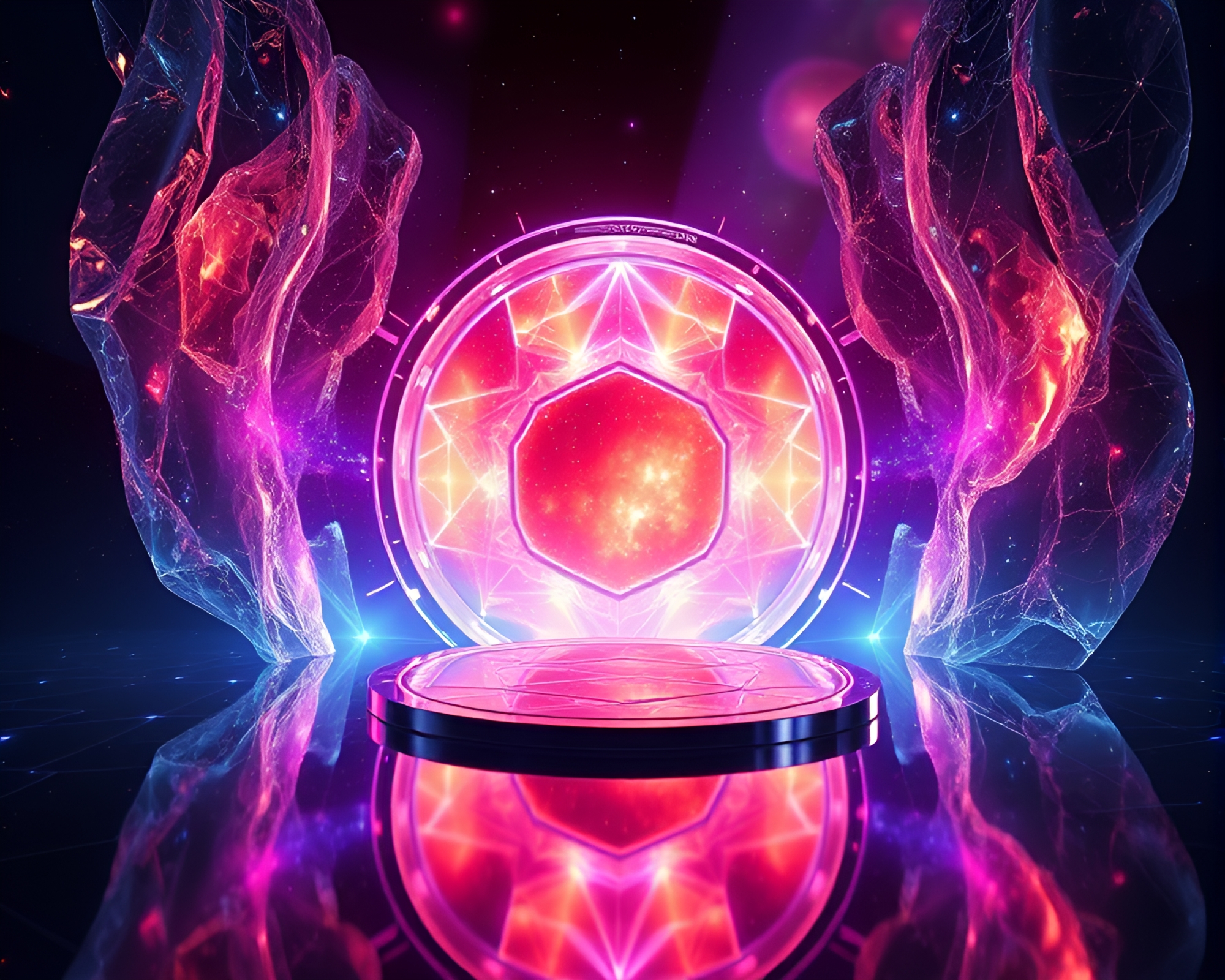 Multiverse Portal in Jewel-Toned CGI – free AI stock image