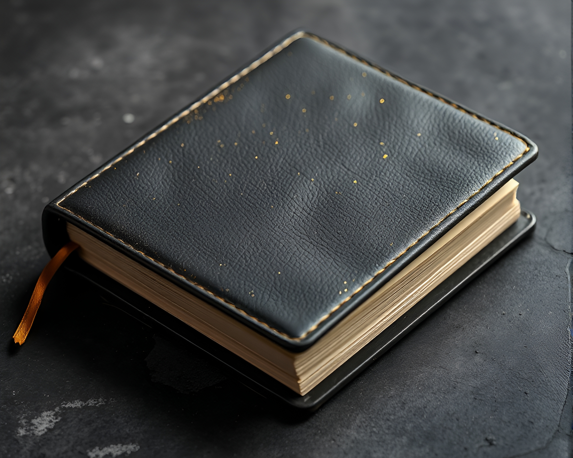 Leather-bound Diary with Gold Foil Highlights – free AI stock image