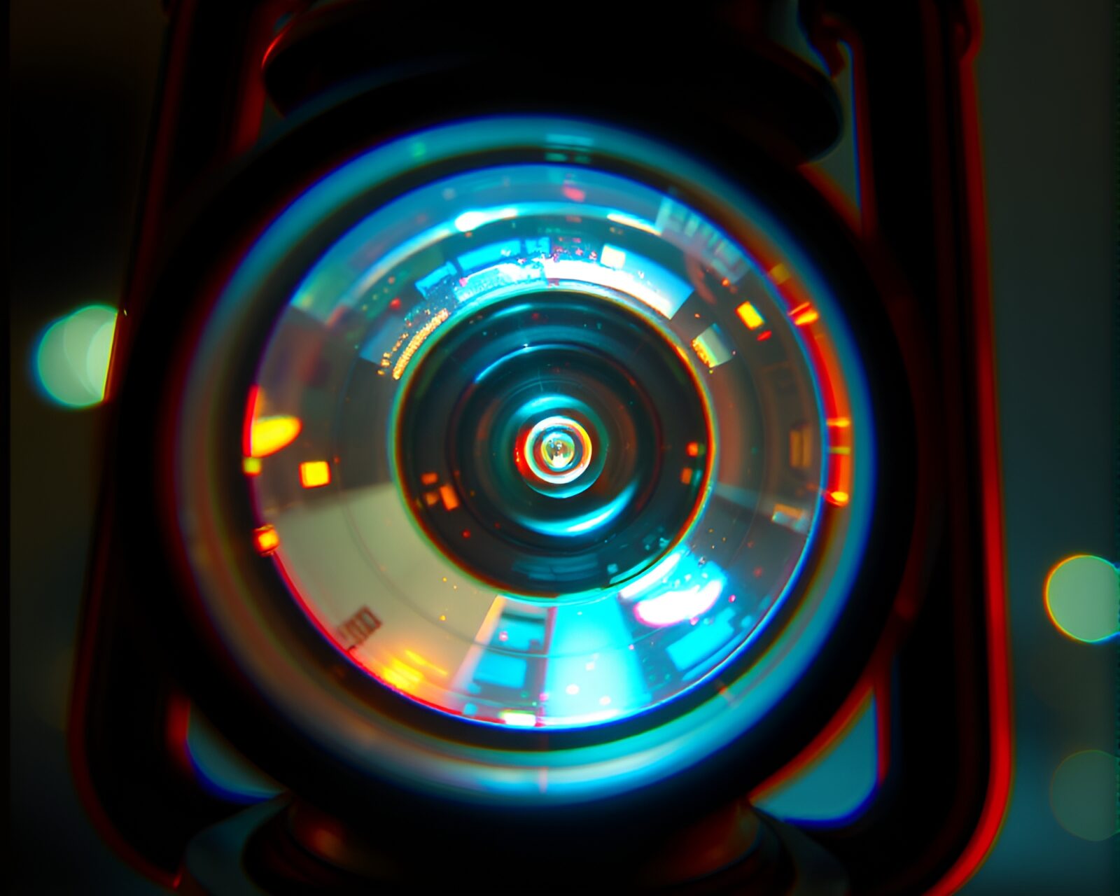 Detailed anaglyph 3D oil lantern viewed up close