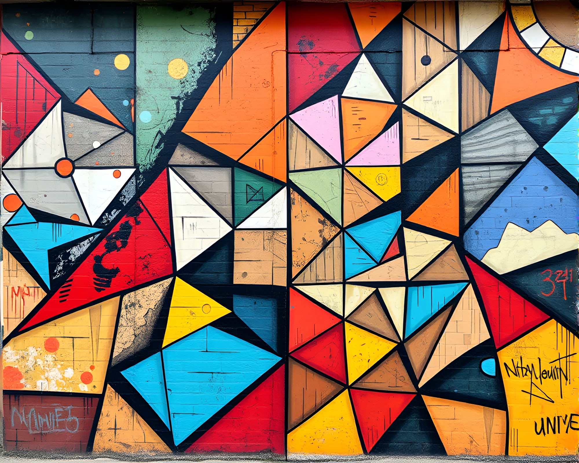 M.C. Escher-Inspired Graffiti Mural – free AI stock image