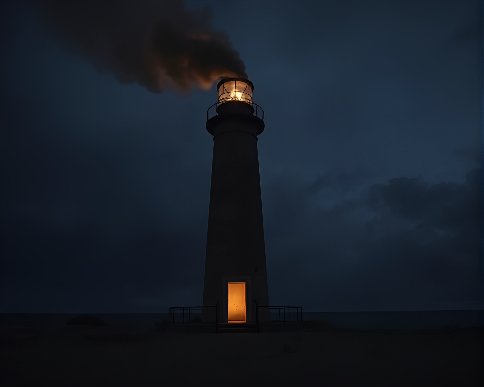 Mystical Abandoned Lighthouse Smoke Plume swirl – free AI stock image