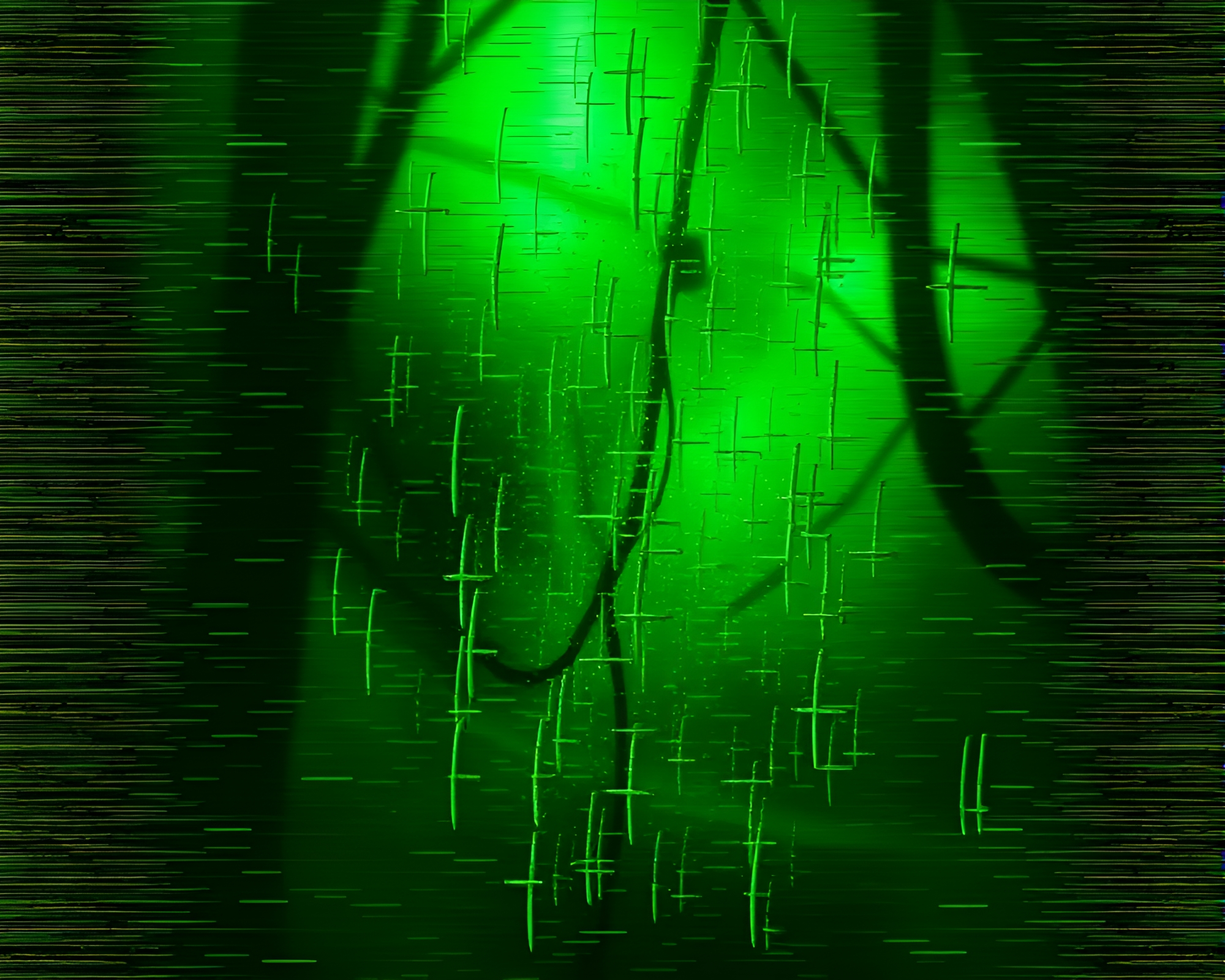Enchanting Forest Golem through Distorted Glass – free AI stock image