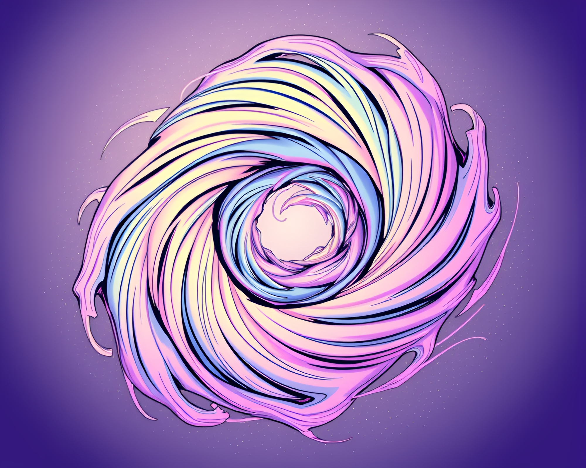 Whimsical Baguette Vortex in Pastel Manga Style – free AI stock image