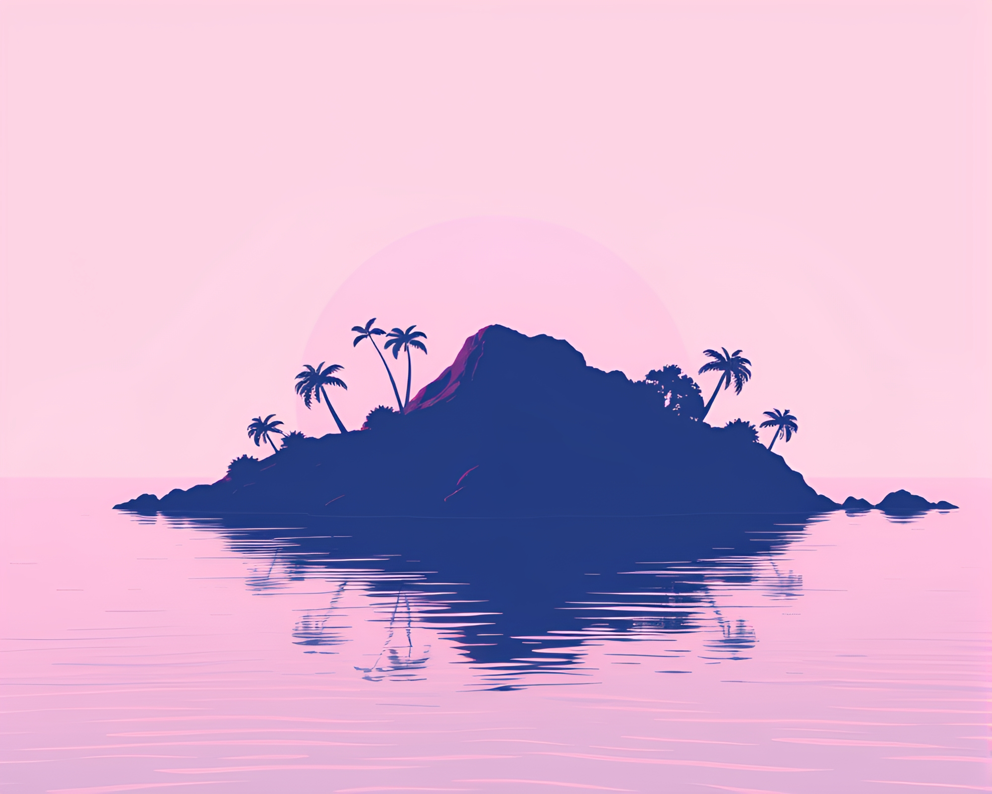 Halftone Grid Island: Pastel Neon Tri-Tone Paradise – free AI stock image