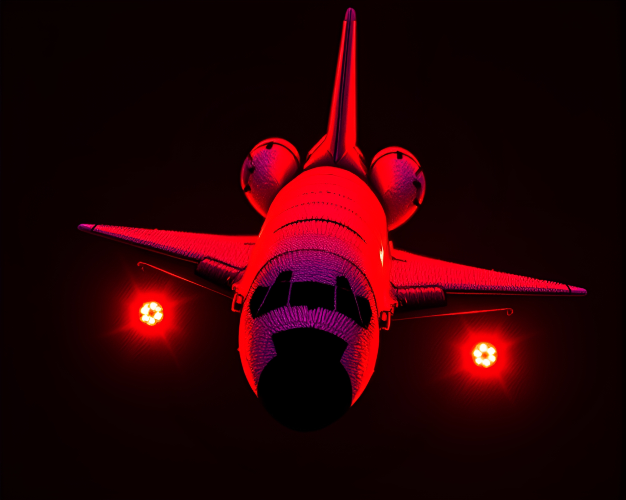 Embroidered Space Shuttle Under Club Strobe Lights – free AI stock image