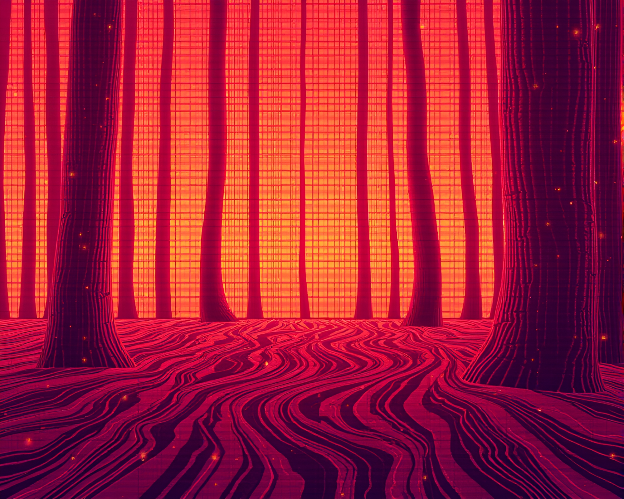 Retro Wood Grain Infrared Algorithmic Art – free AI stock image