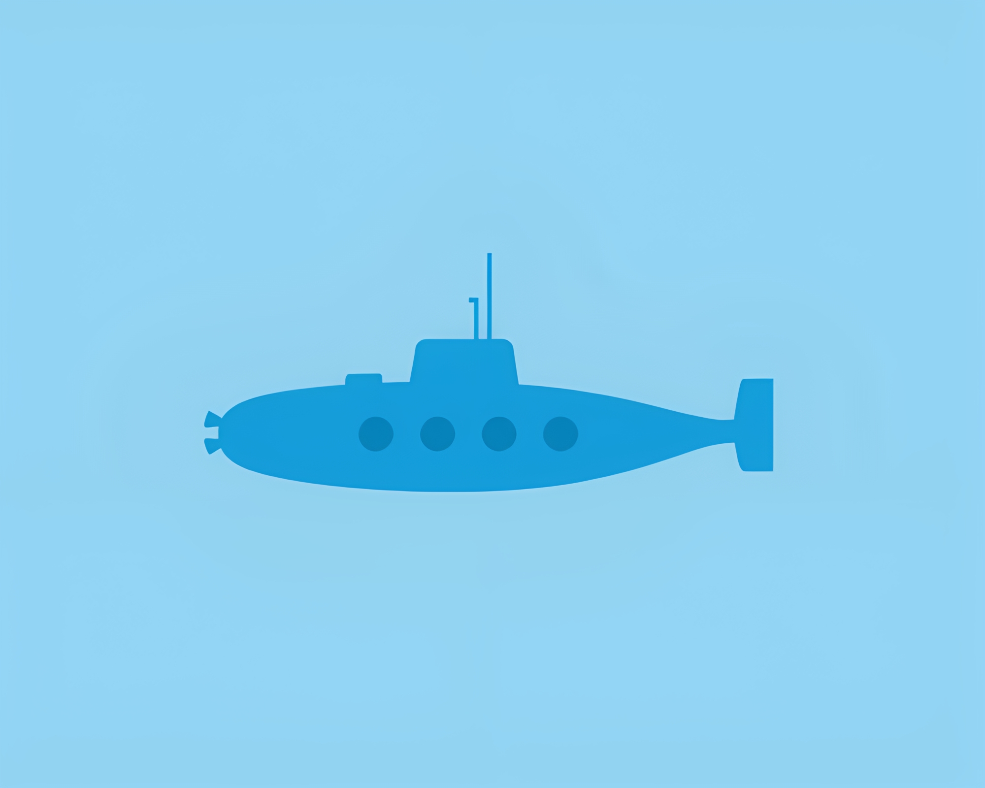 Submarine Shadow Silhouette in Ice-Blue Toon Shading – free AI stock image