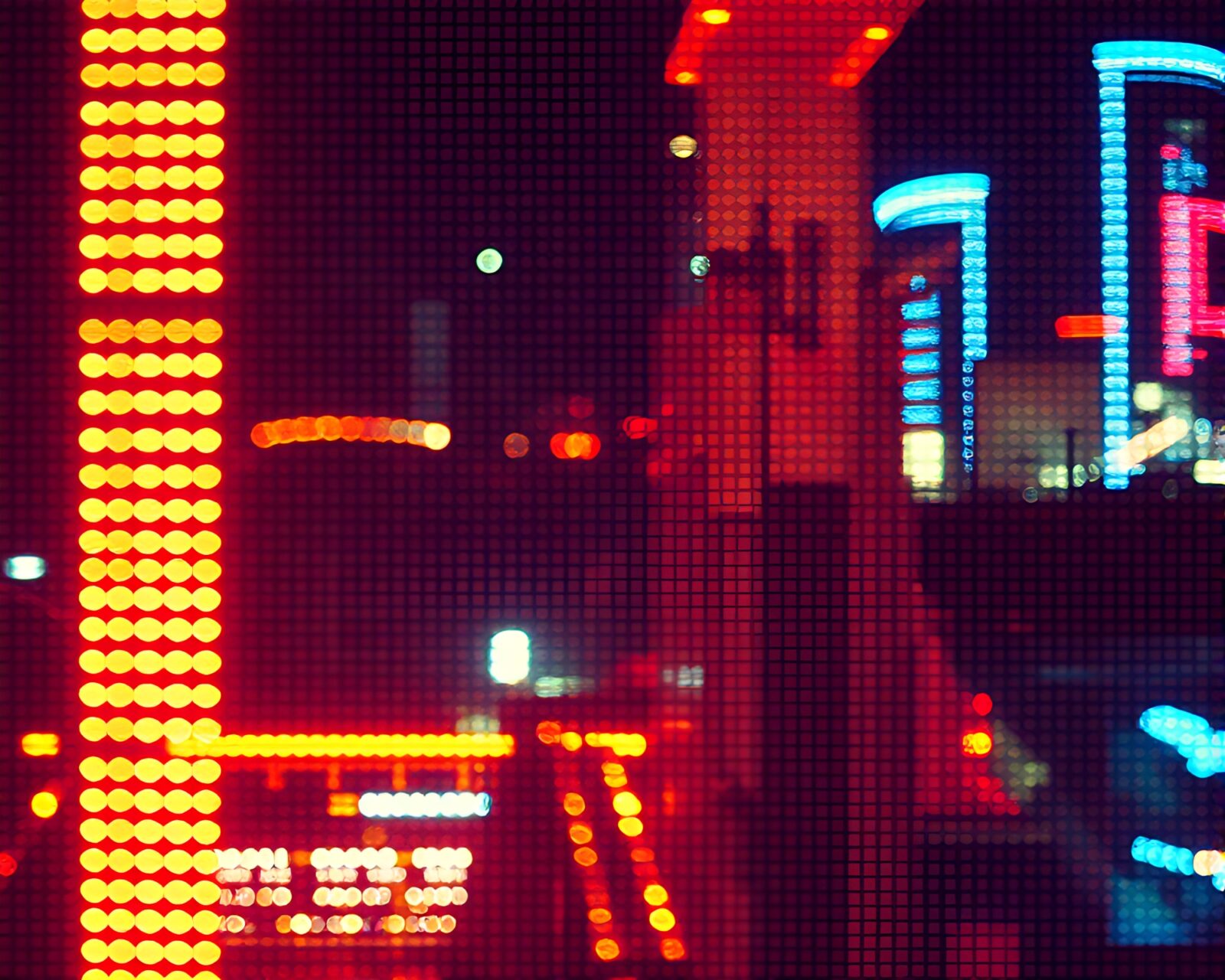 Data visualization LED pixel grid with gondola lift theme