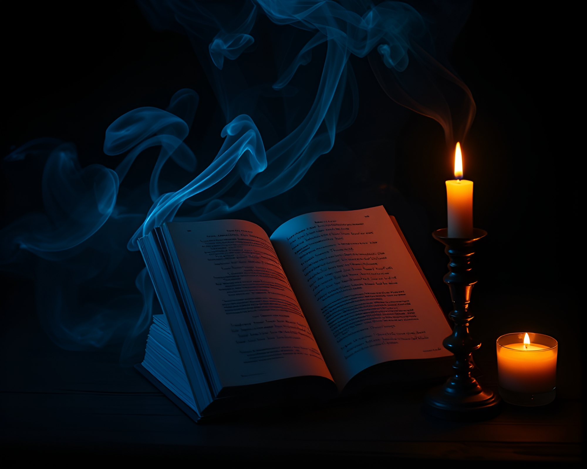 Candlelit Edgar Allan Poe Blueprint Scene – free AI stock image